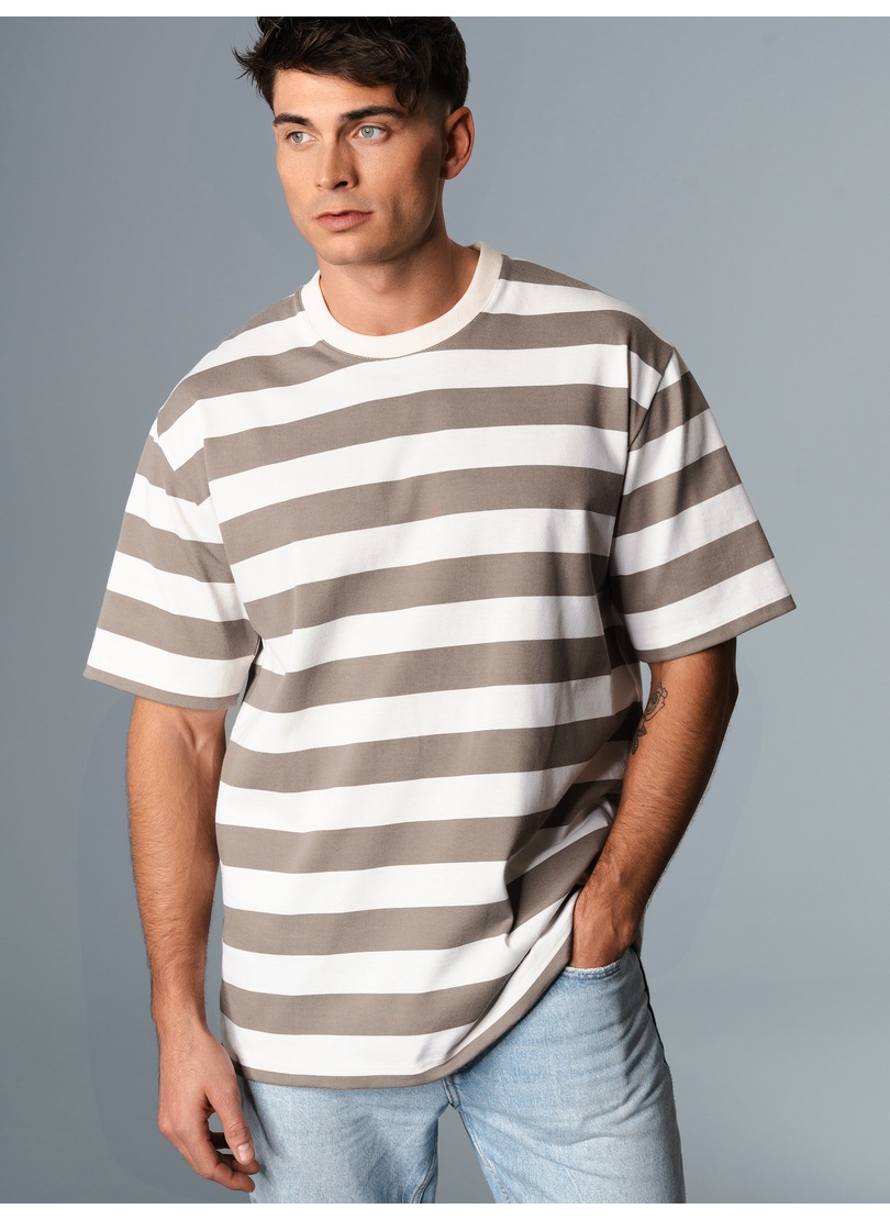 Trigema T-Shirt »TRIGEMA Heavy Oversized T-Shirt mit Ringelmuster« 1 Stk.
