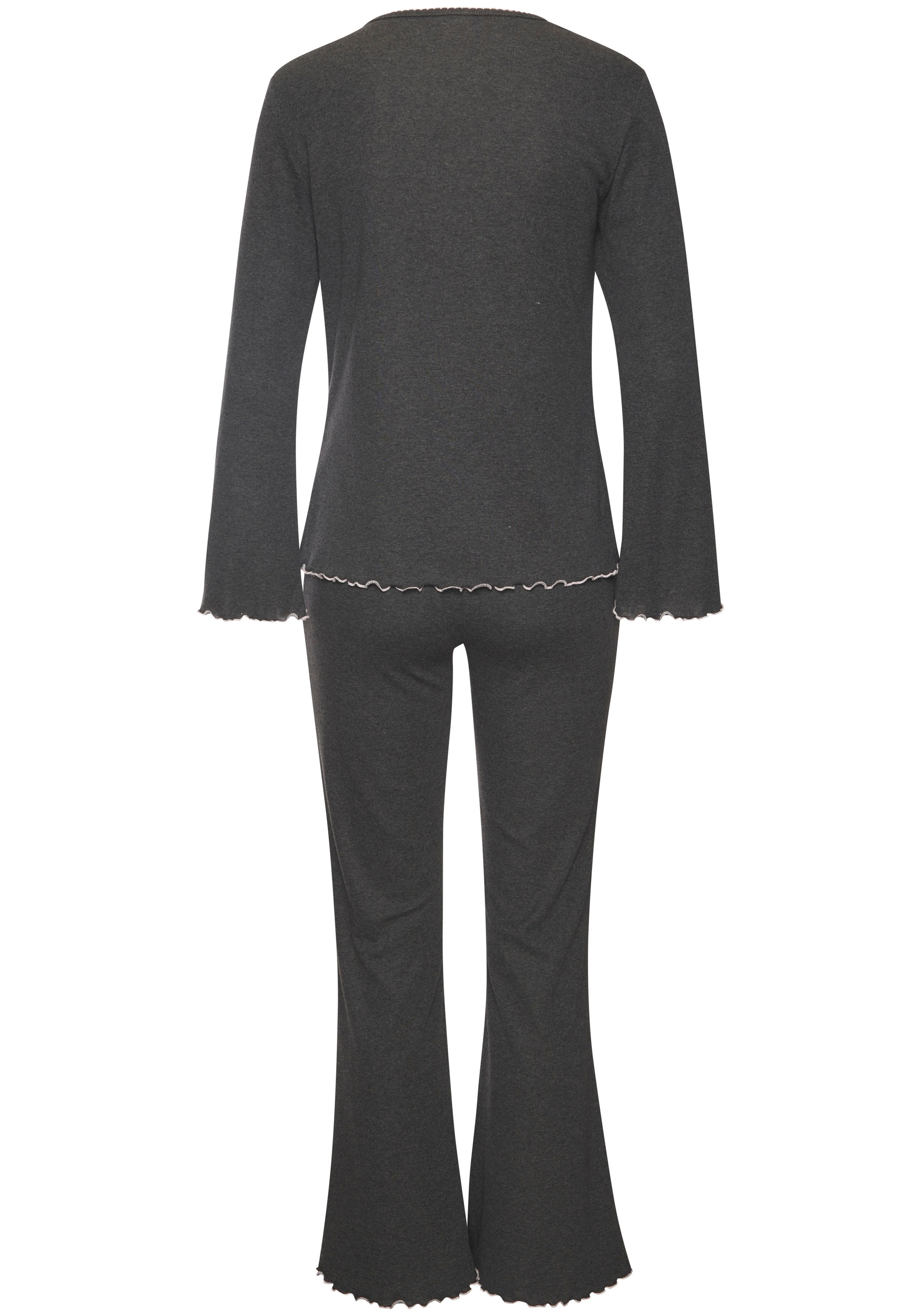 s.Oliver Pyjama, (Set, 2 tlg.), mit Babylock-Abschlüssen