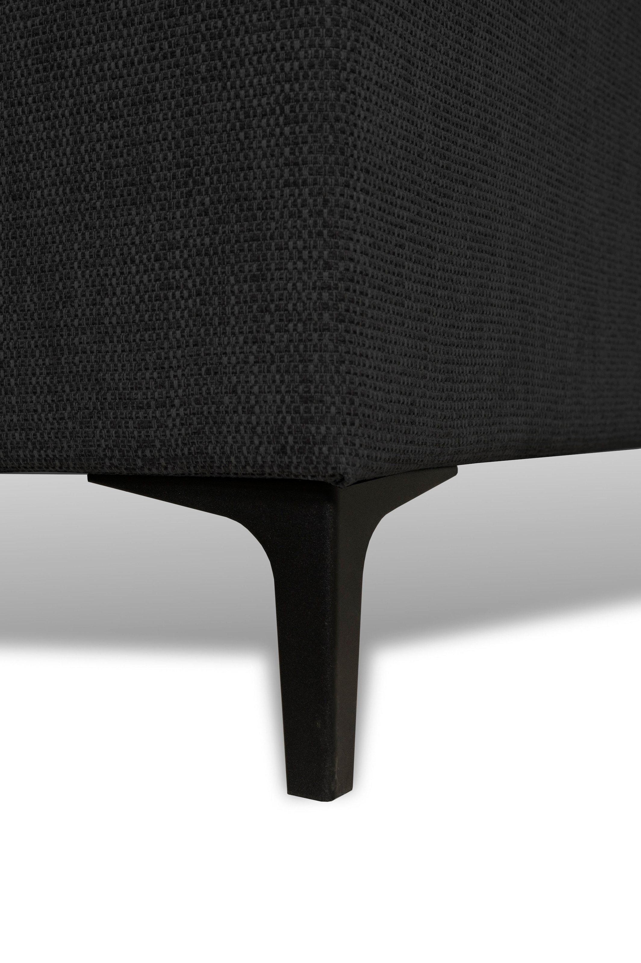 Places of Style Ecksofa »Polsterecke Oland, Struktur, Flachgewebe, Luxus-Microfaser, Boucle«, L-Form, 280 cm, Wellenunterfederung, Skandi-Design, Metallfüsse