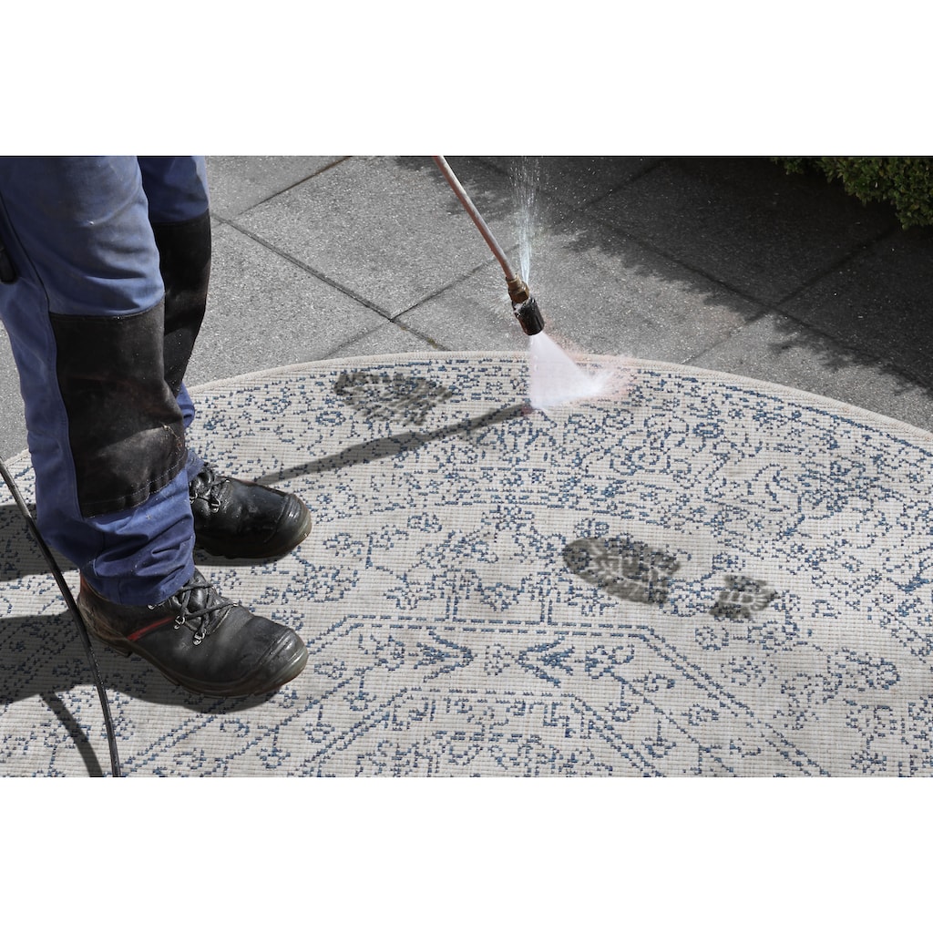 freundin Home Collection Teppich »Minas«, rund, In-und Outdoor geeignet, Pflegeleicht, Flachgewebe