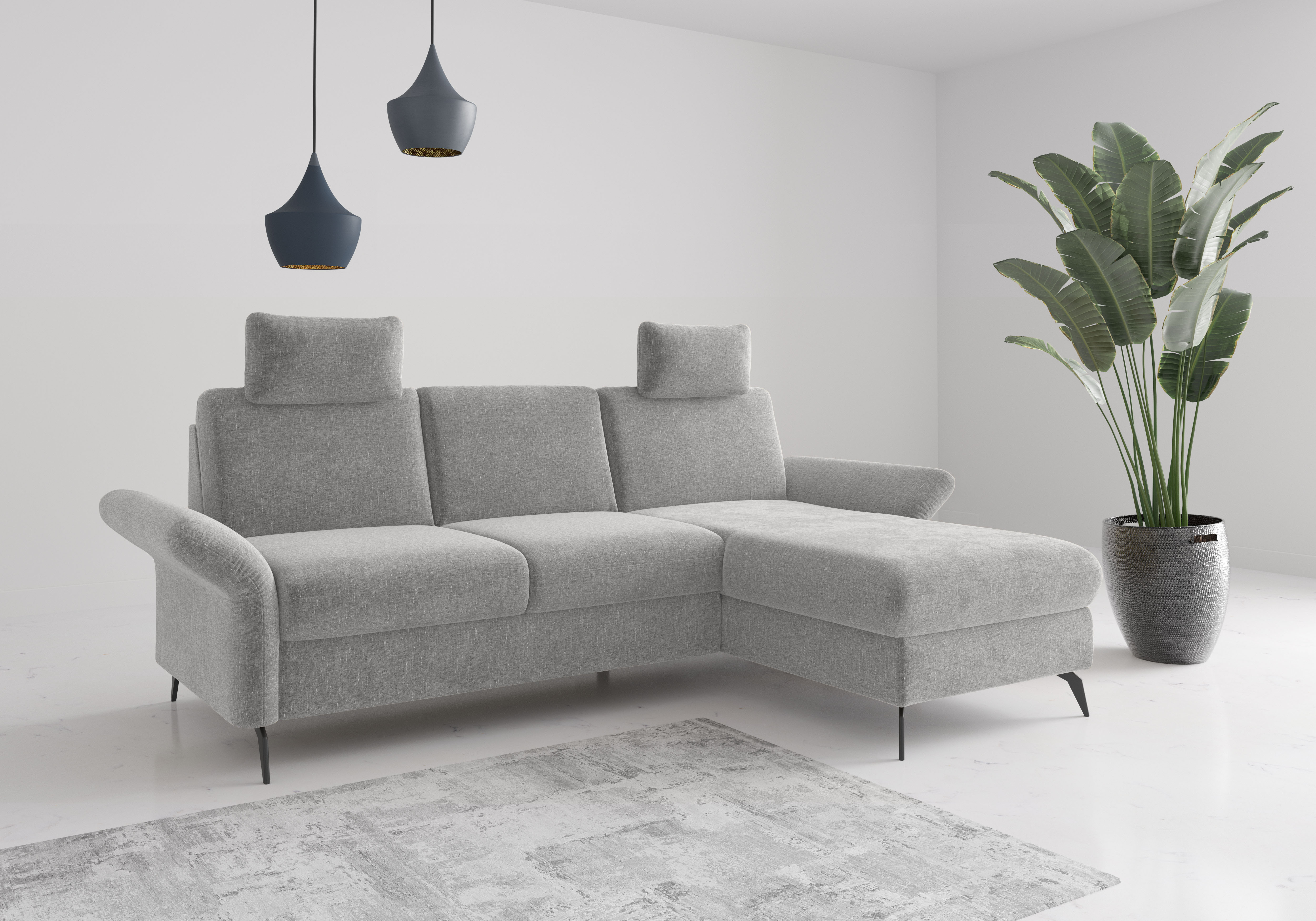 Home affaire Ecksofa "Rochelle" wahlweise mit Bettfunktion, Bettkasten und Armteilverstellung