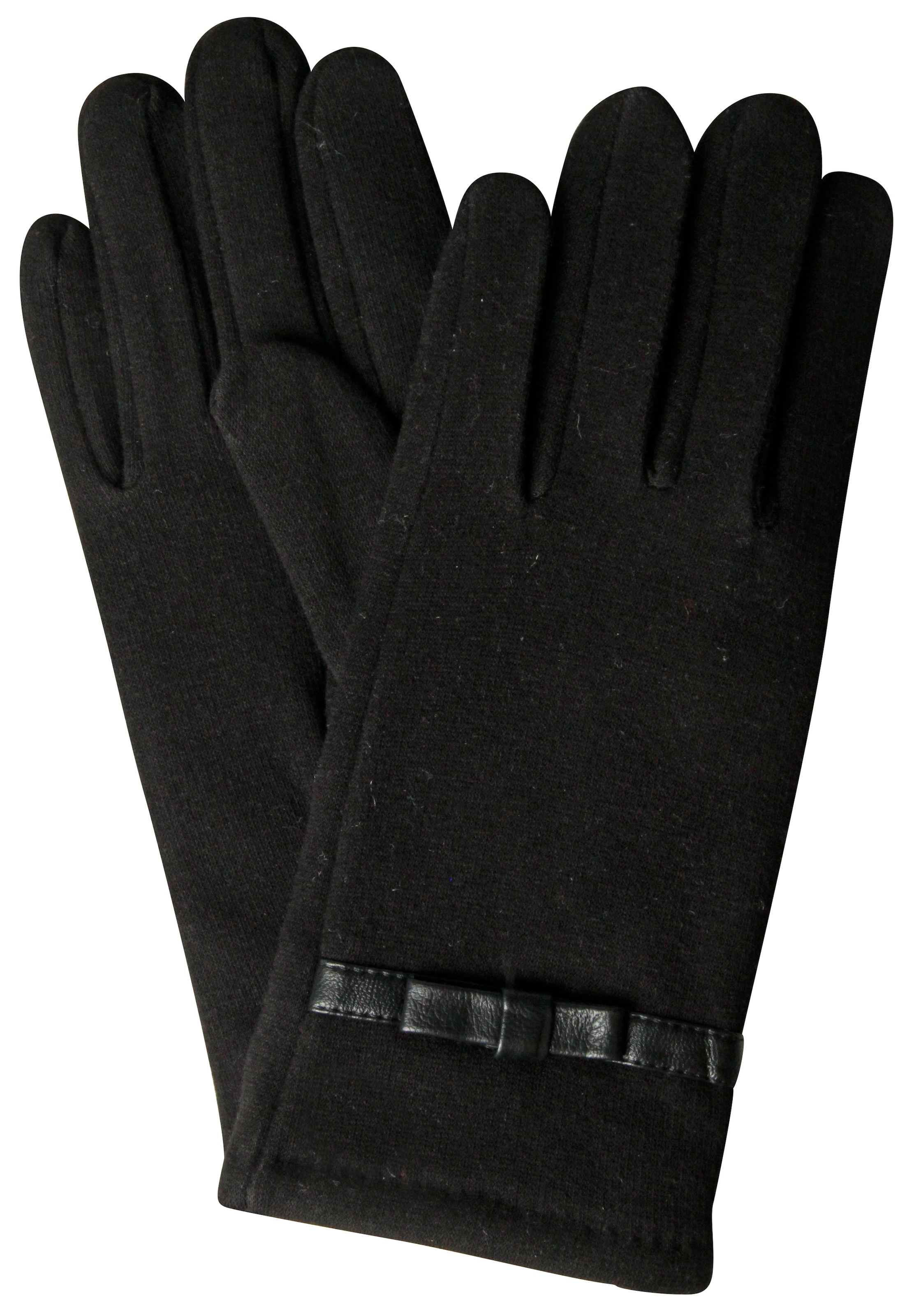 Capelli New York Strickhandschuhe 1 Paar, mit Zierschleife, Metall-Logo, Feinstrick