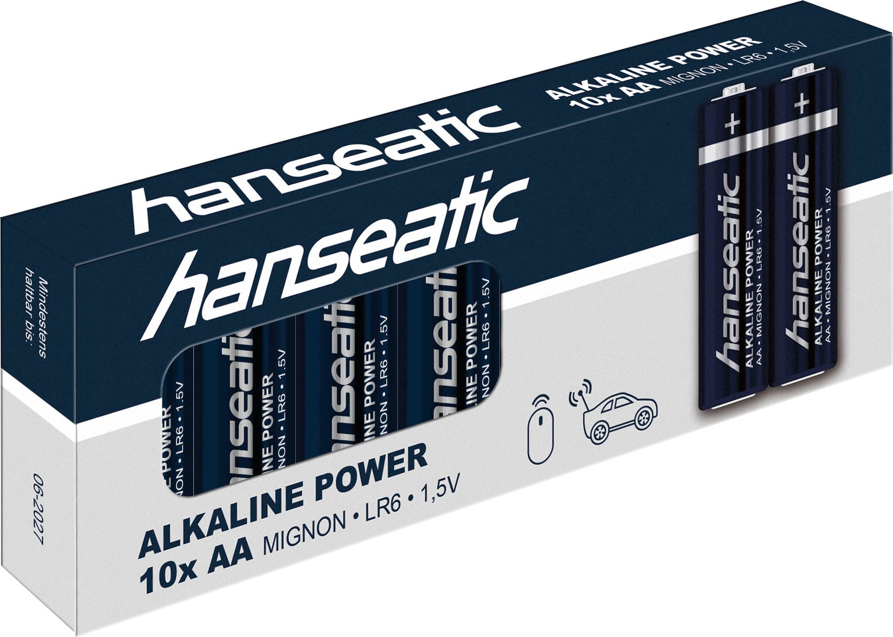 Hanseatic Batterie »20er Pack Alkaline Power, AA Mignon«, LR06, (Packung, 20 St.), bis zu 5 Jahren Lagerfähigkeit