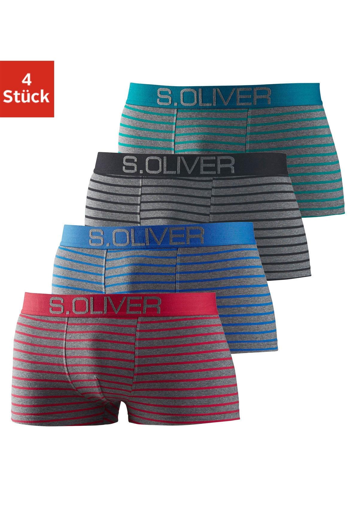 s.Oliver Boxershorts, in (Packung, mit kaufen kontrastfarbenem Hipster-Form Webbund 4 online Jelmoli-Versand | St.)