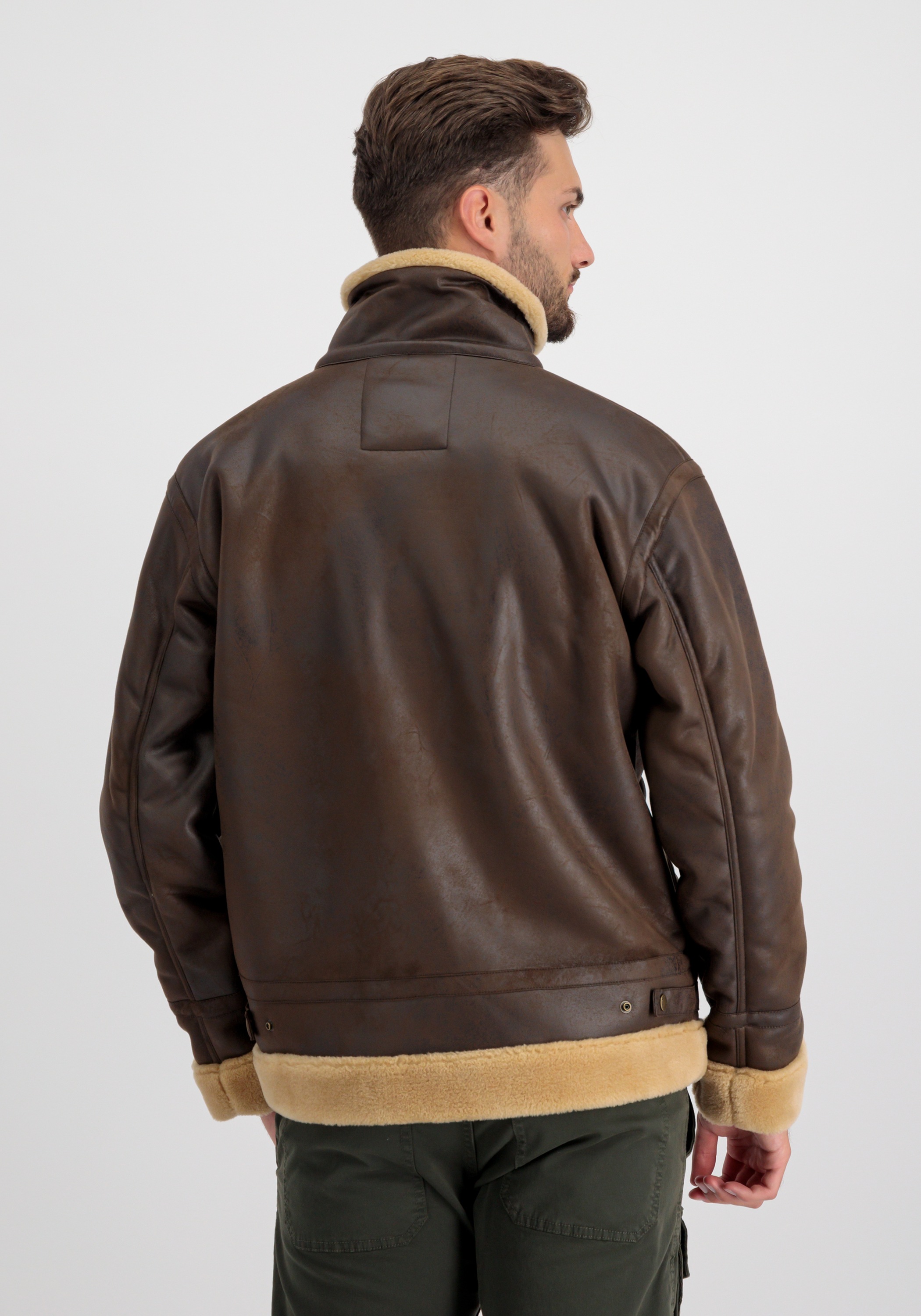 Alpha Industries Lederjacke »Alpha Industries Men - Leather & Vegan Jackets B-3 Arctic«
