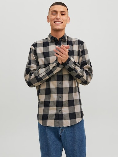 Jack & Jones Langarmhemd »JJEGINGHAM TWILL SHIRT L/S NOOS«