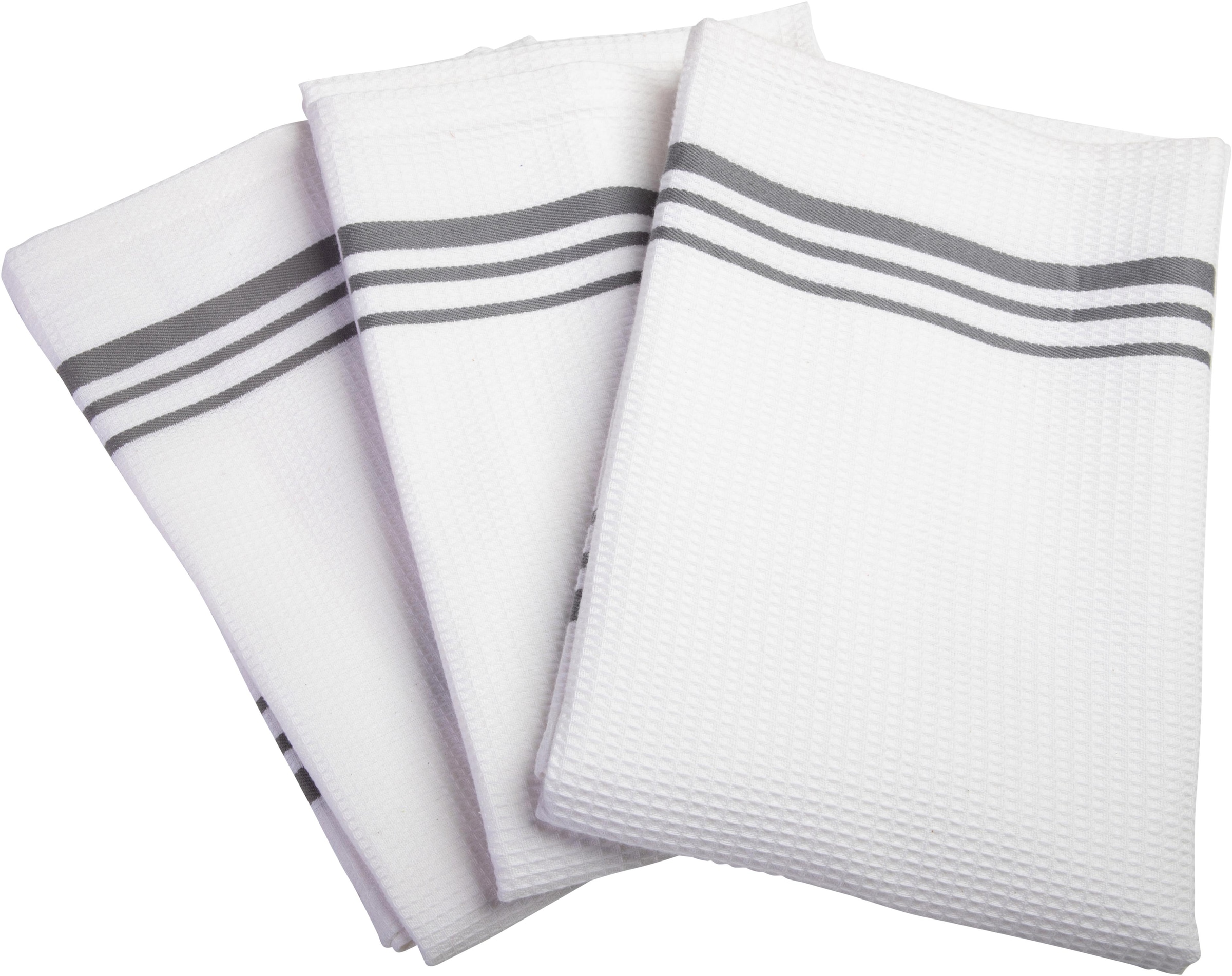 stuco Geschirrtuch »Waffel, weiss«, (Set, 3 tlg.)