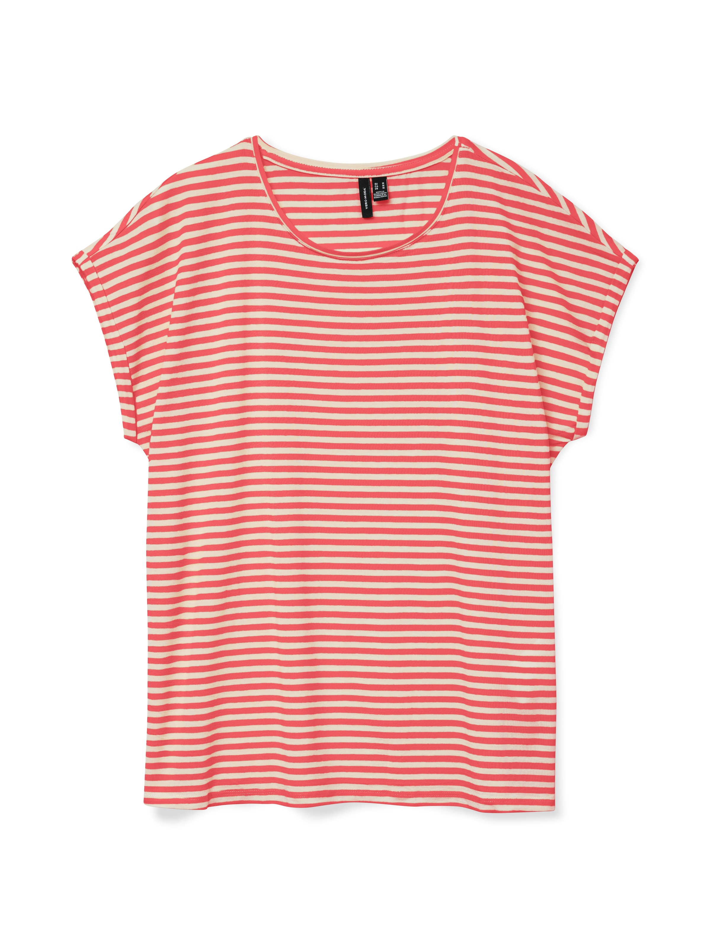 Vero Moda Rundhalsshirt »VMAVA PLAIN SS TOP STRIPE GA JRS NOOS«
