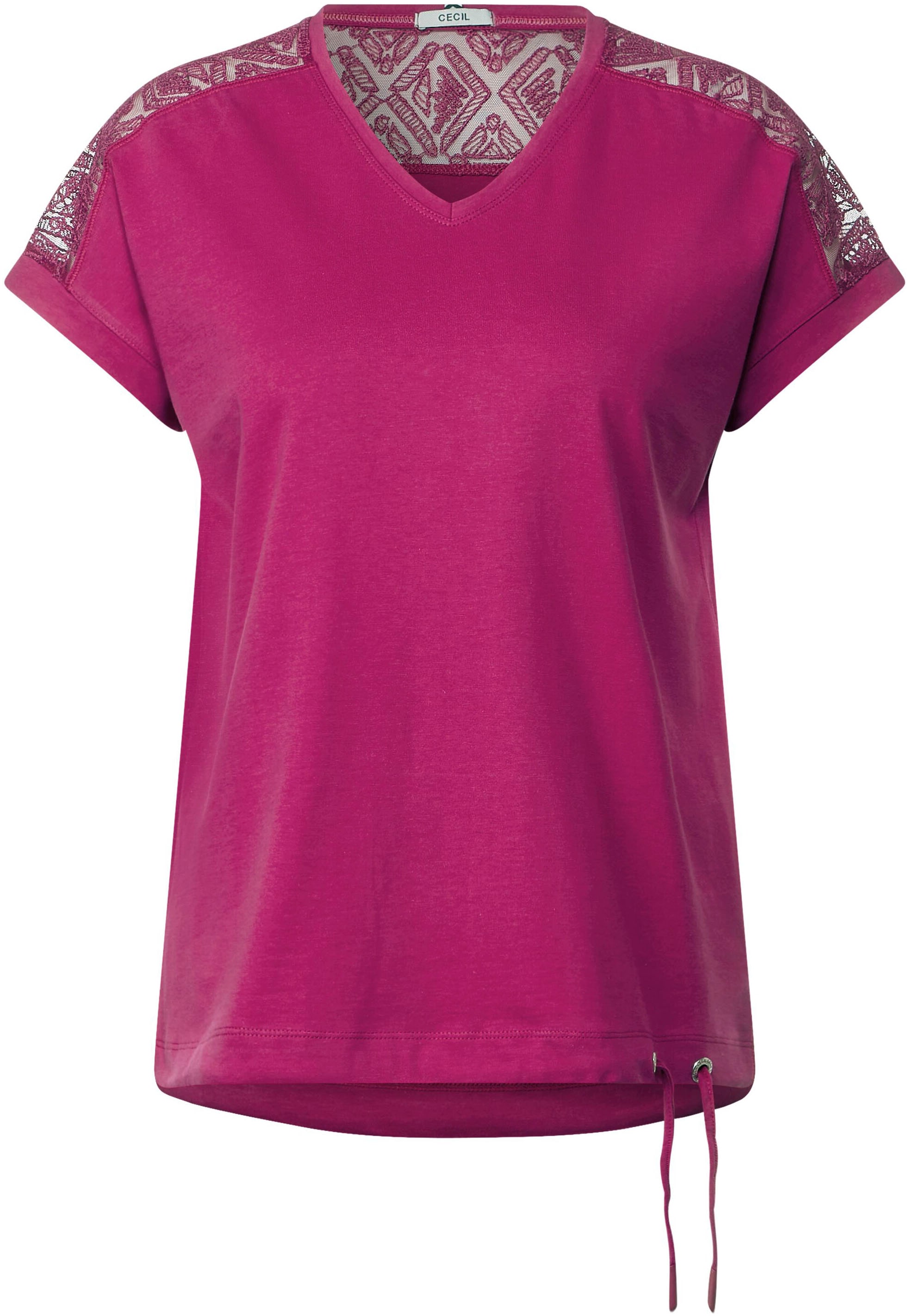Cecil T-Shirt, mit leicht online shoppen bei Jelmoli-Versand Schweiz V -Ausschnitt abgerundetem