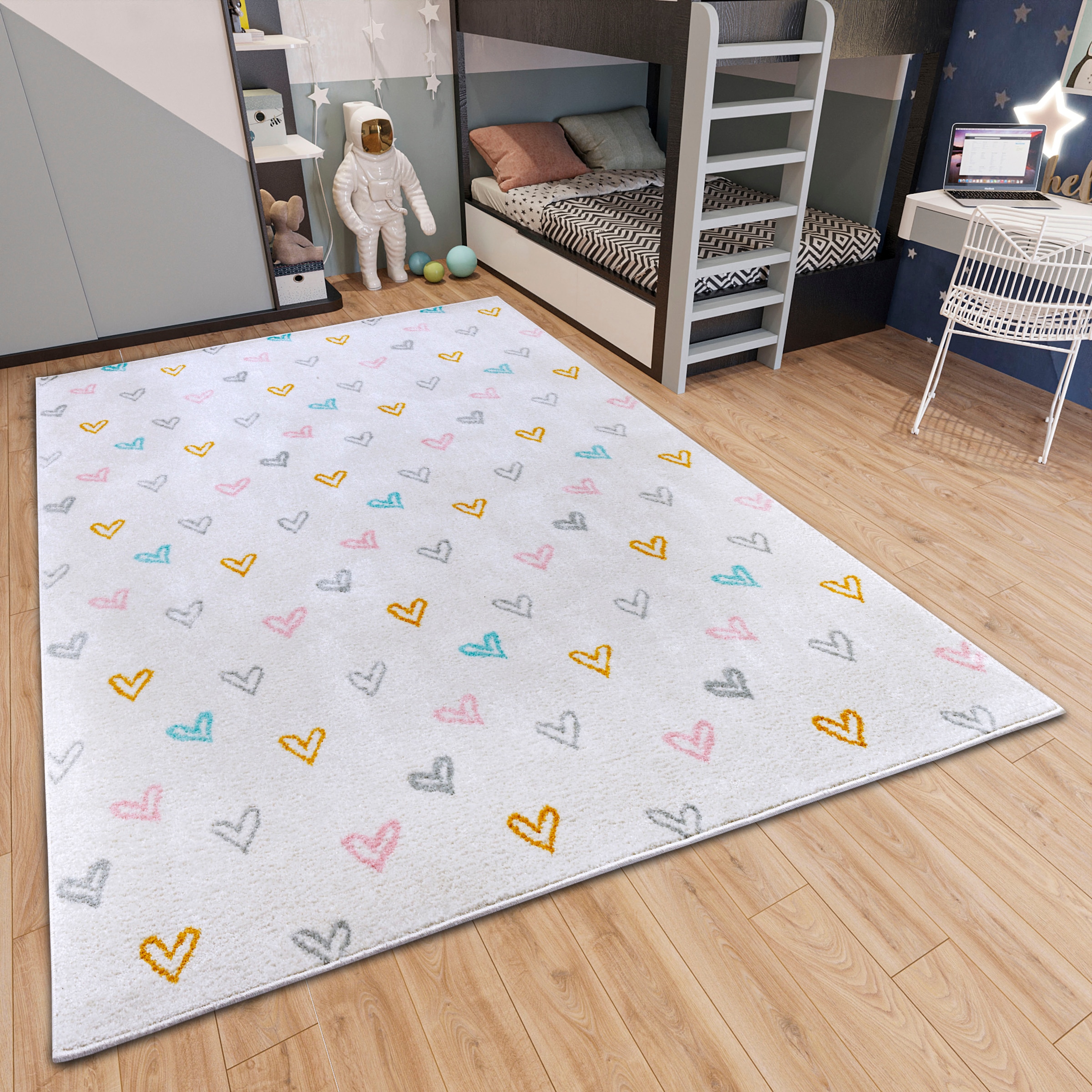 HANSE Home Kinderteppich »Adventures Hearts«, rechteckig, Spielteppich, weich, Kinderzimmer, Kurzflor, Spielunterlage, Teppich