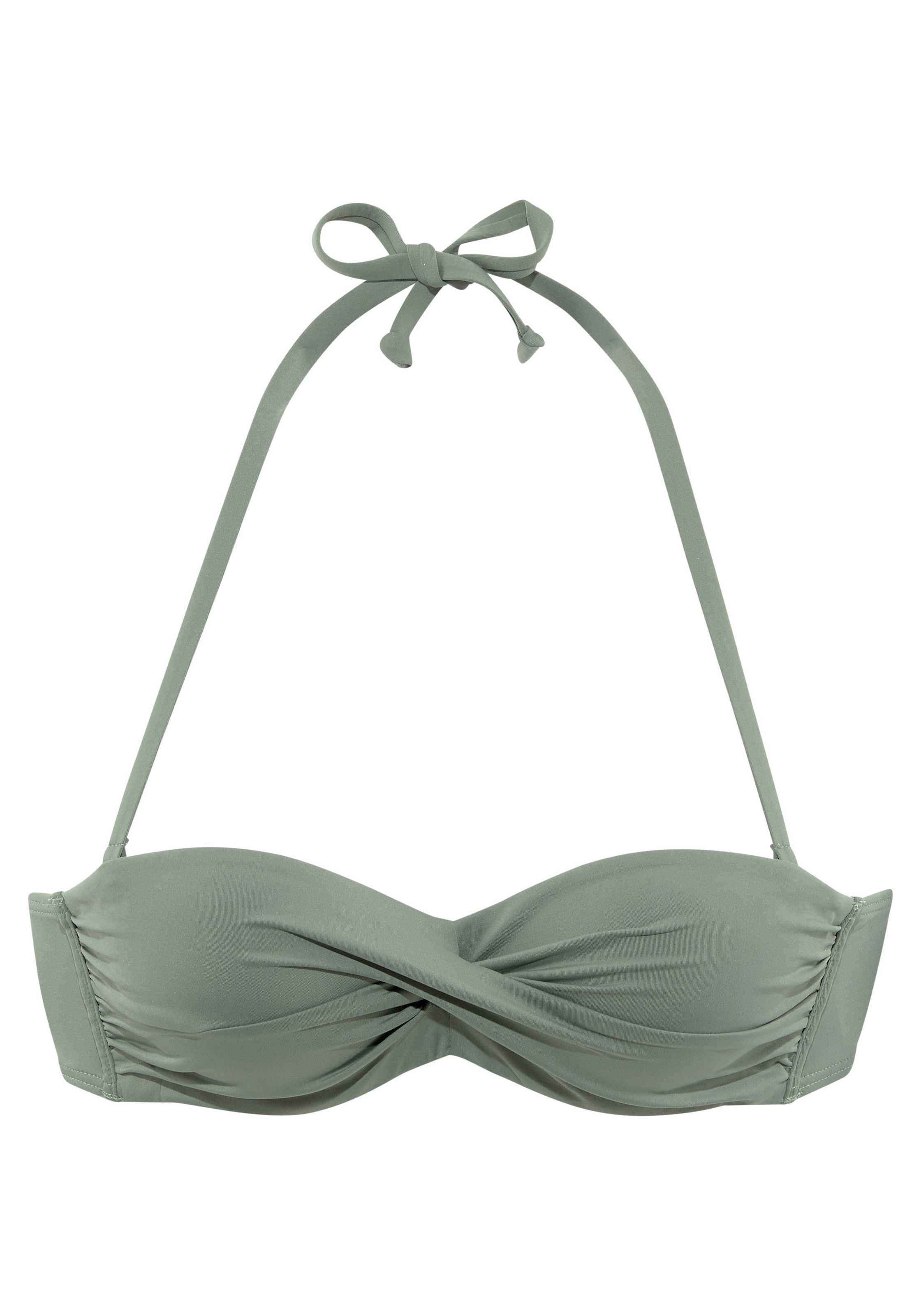 s.Oliver Bandeau-Bikini-Top »Spain«, in unifarben mit Wickeloptik