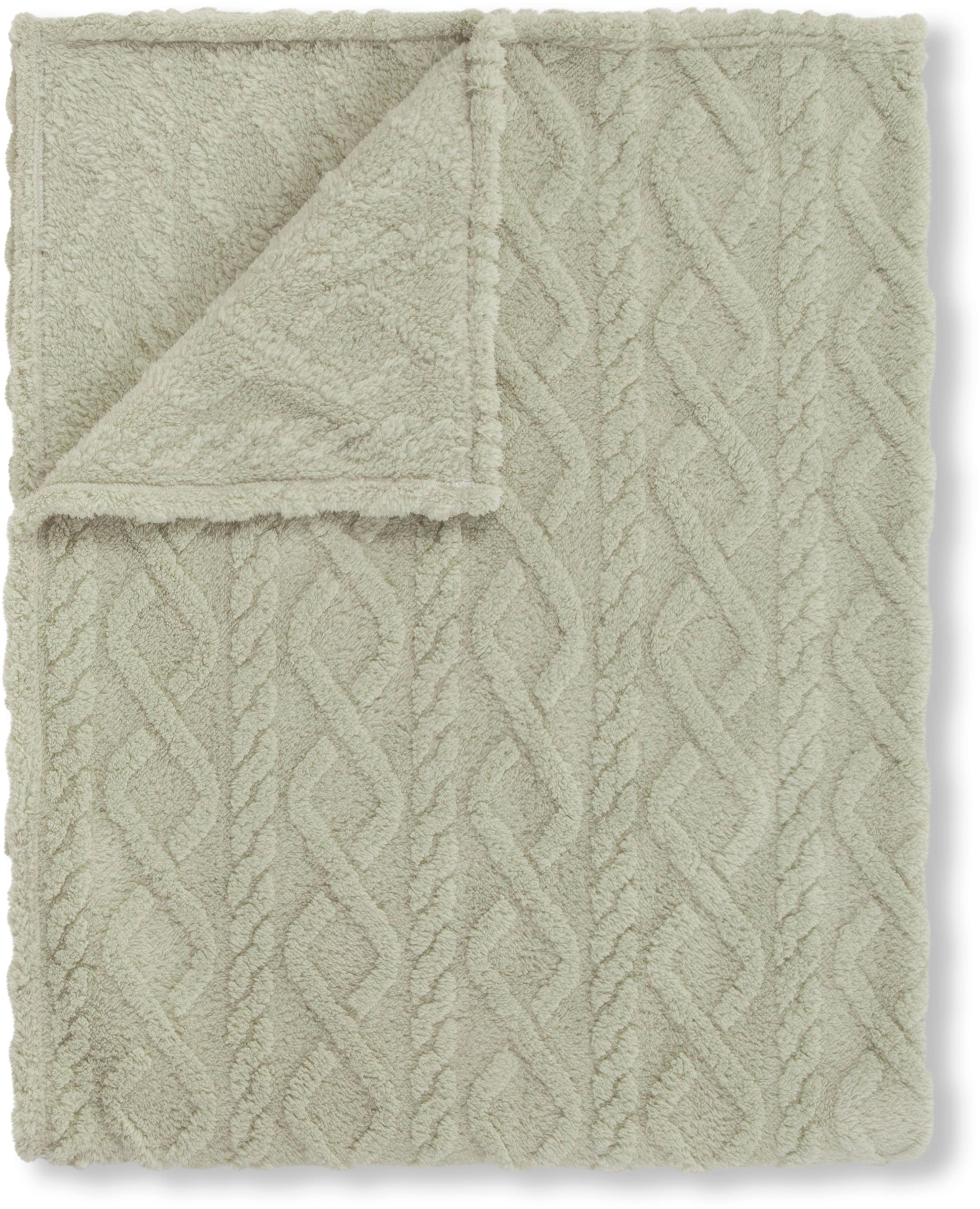 Descanso Plaid »Jacquard teddy«, Weich, Kuscheldecke, Wohndecke, Teddy, Jacquard, in 2 Grössen