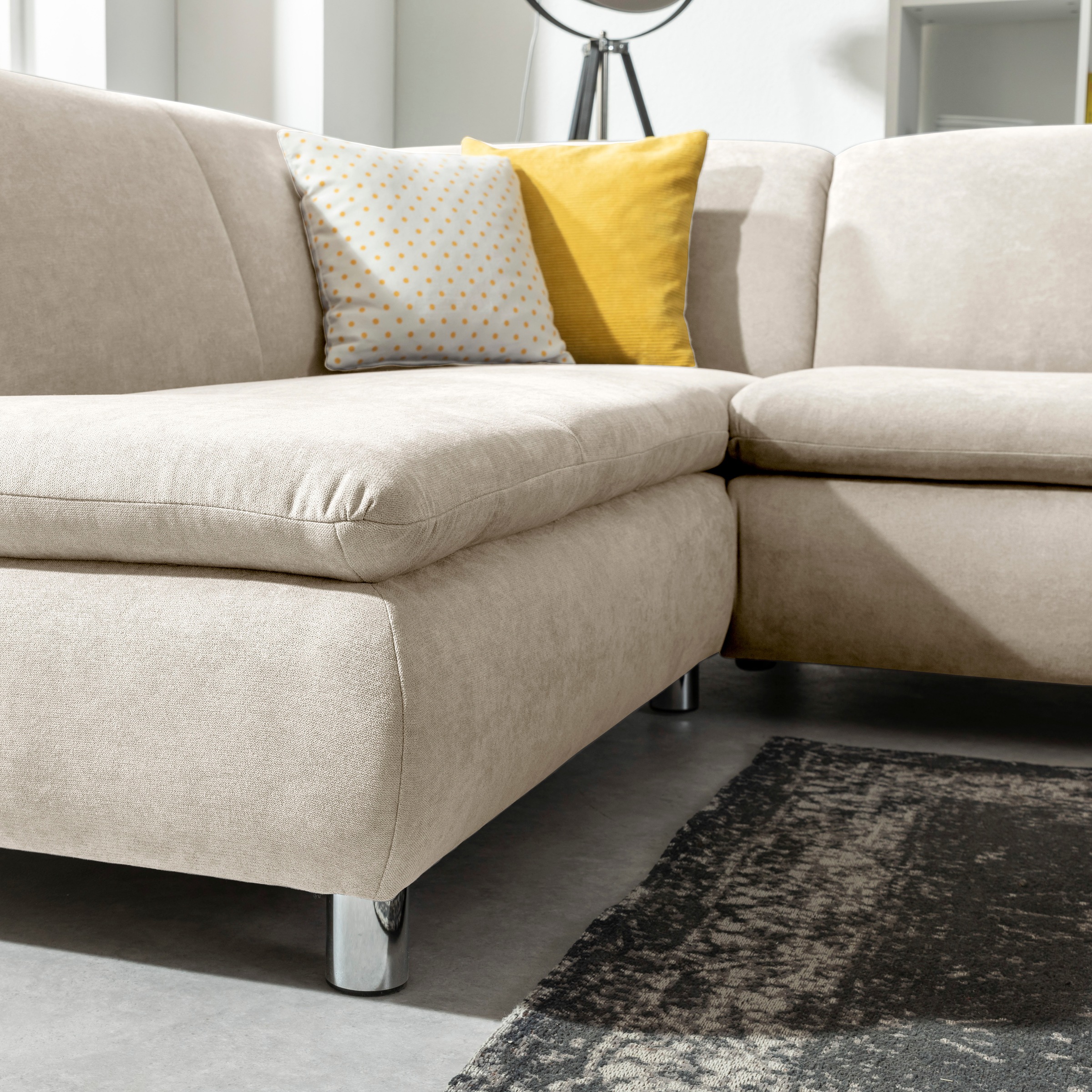 Max Winzer® Ecksofa »Toulouse modern und bequem, aktuelles Design, hoher Sitzkomfort«, mit klappbaren Armlehnen, Breite 271 cm