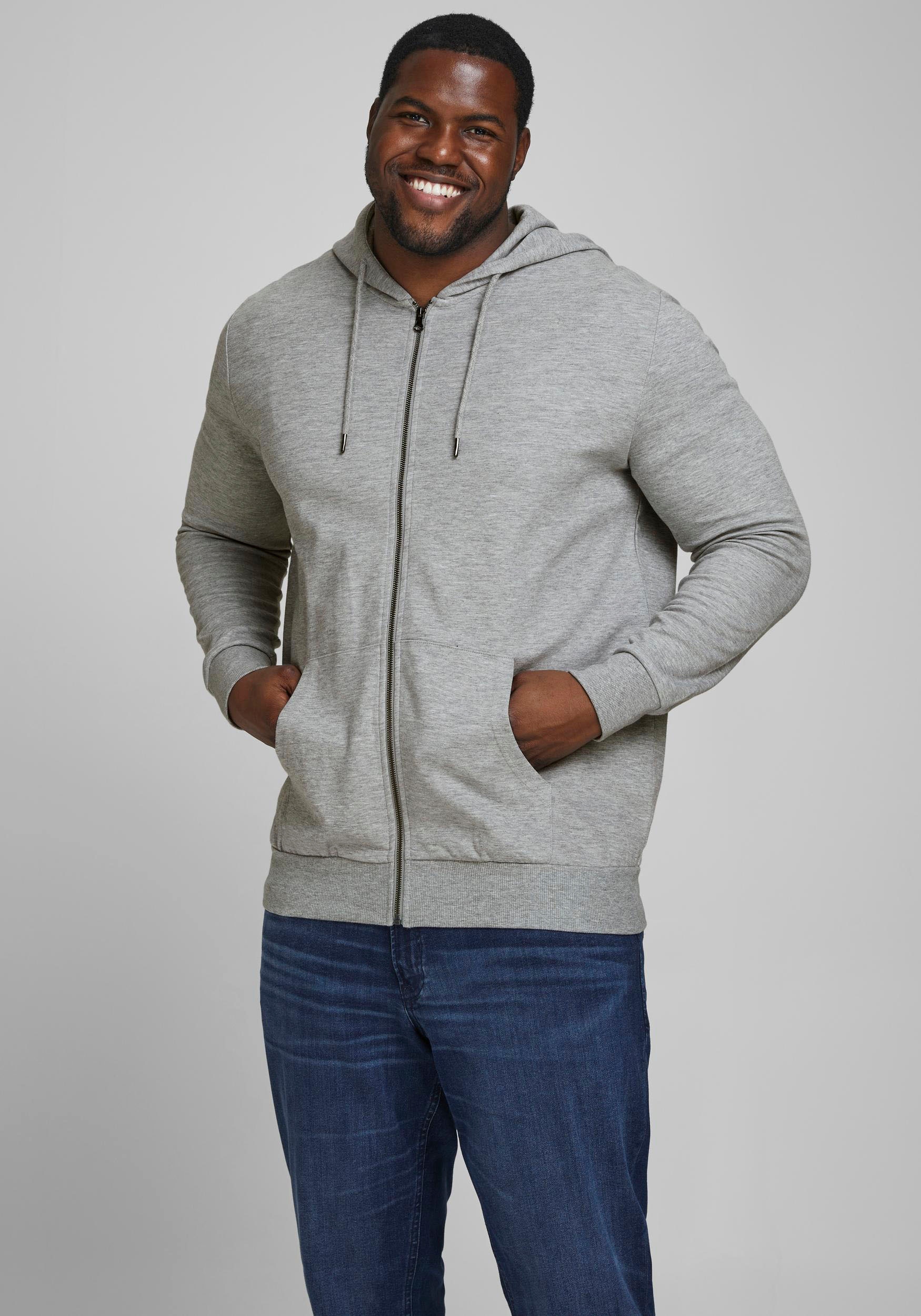 Jack & Jones PlusSize Kapuzensweatjacke »BASIC SWEAT ZIP HOOD«, bis Grösse 6XL