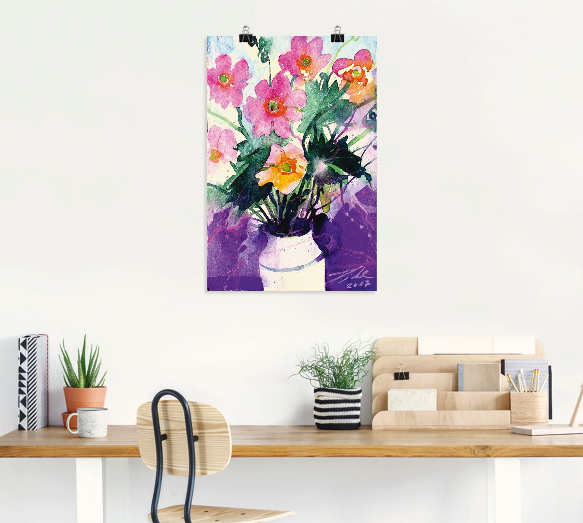 Artland Wandbild »Herbst-Anemonen in Vase«, Blumen, (1 St.), gedruckt