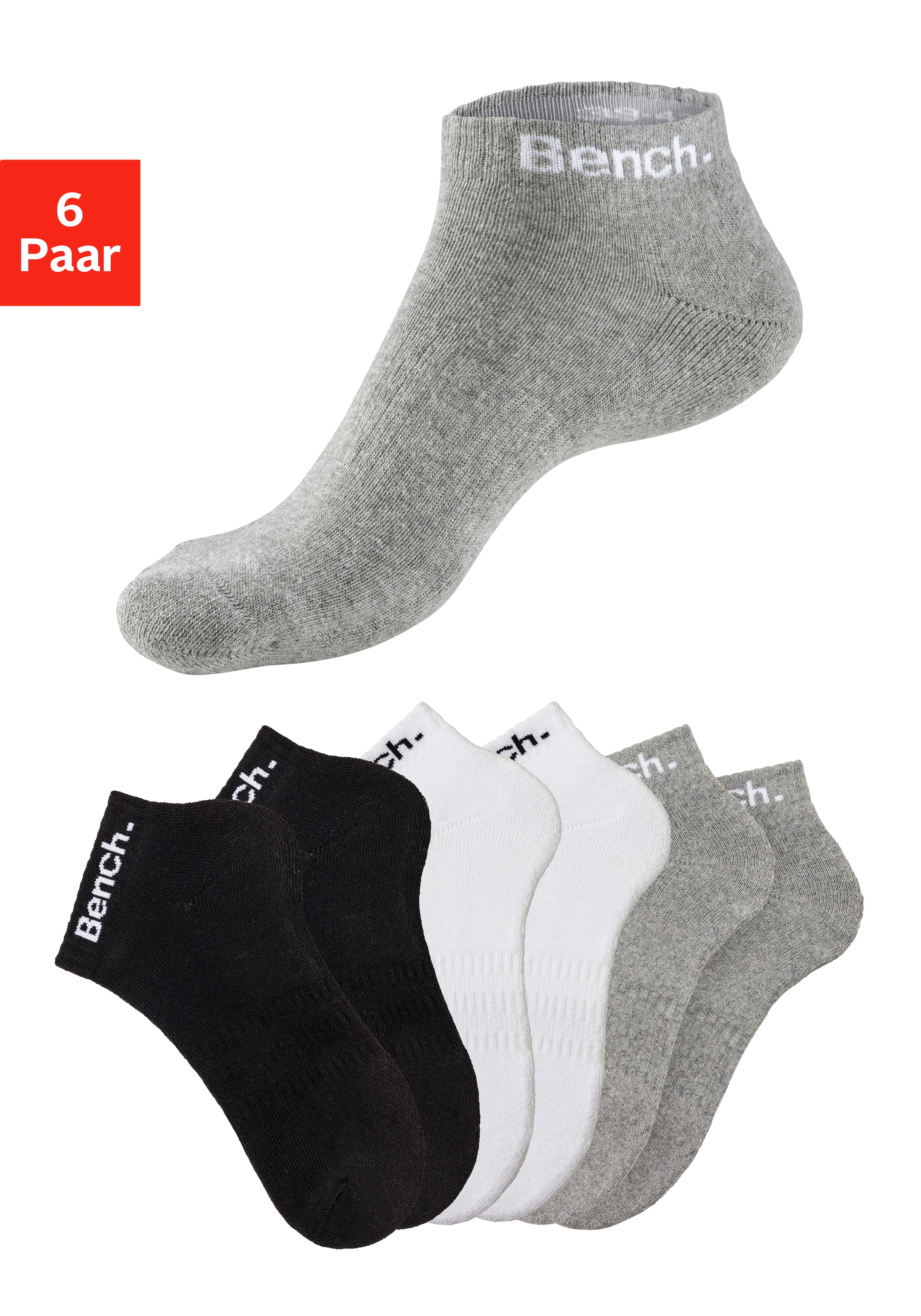 Bench. Sportsocken, (Packung), Tennis Kurzsocken mit Halbfussfrottee