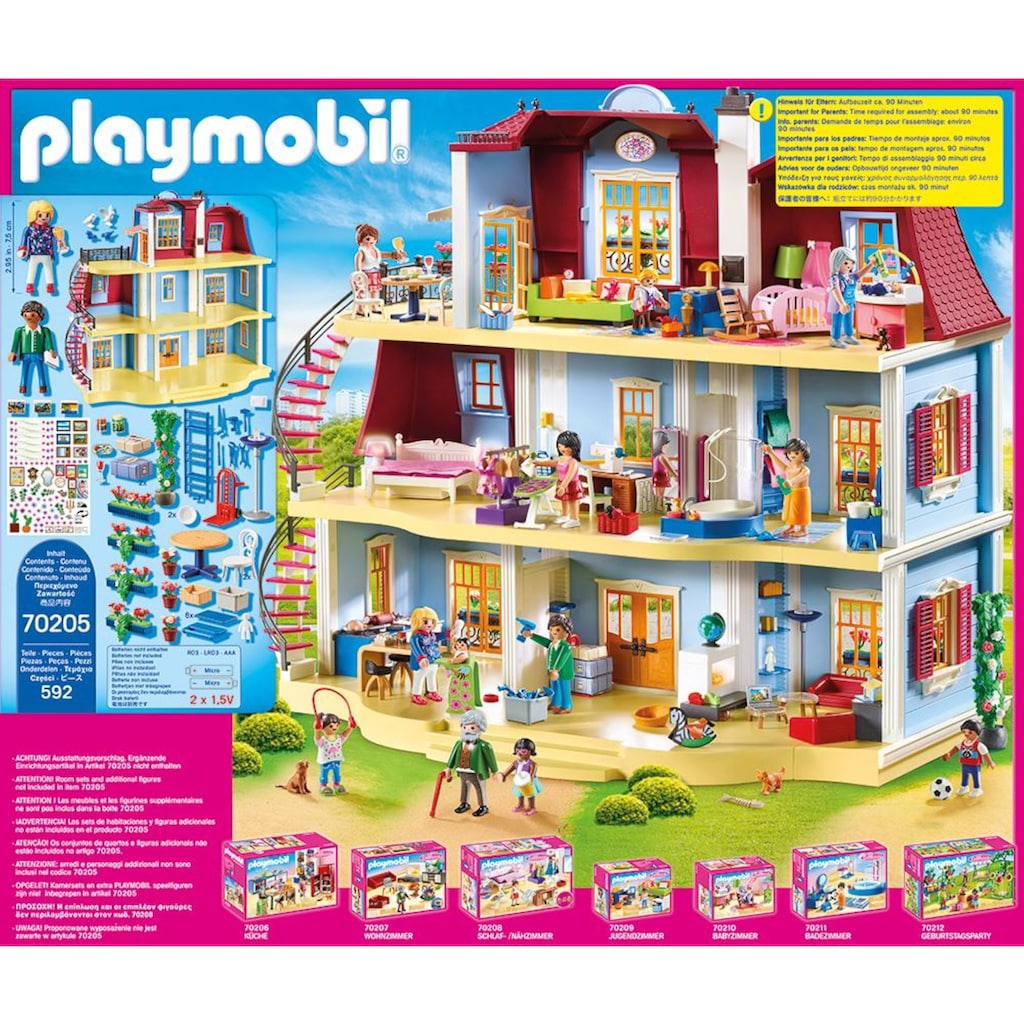Playmobil® Konstruktions-Spielset »Mein Grosses Puppenhaus (70205), Dollhouse«, (592 St.), Made in Germany