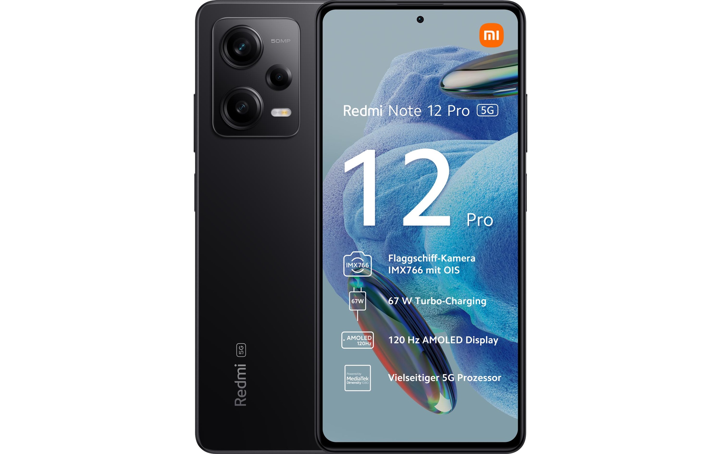 Xiaomi Smartphone »Xiaomi Redmi Note 12 PRO 5G 128GB black«, Schwarz