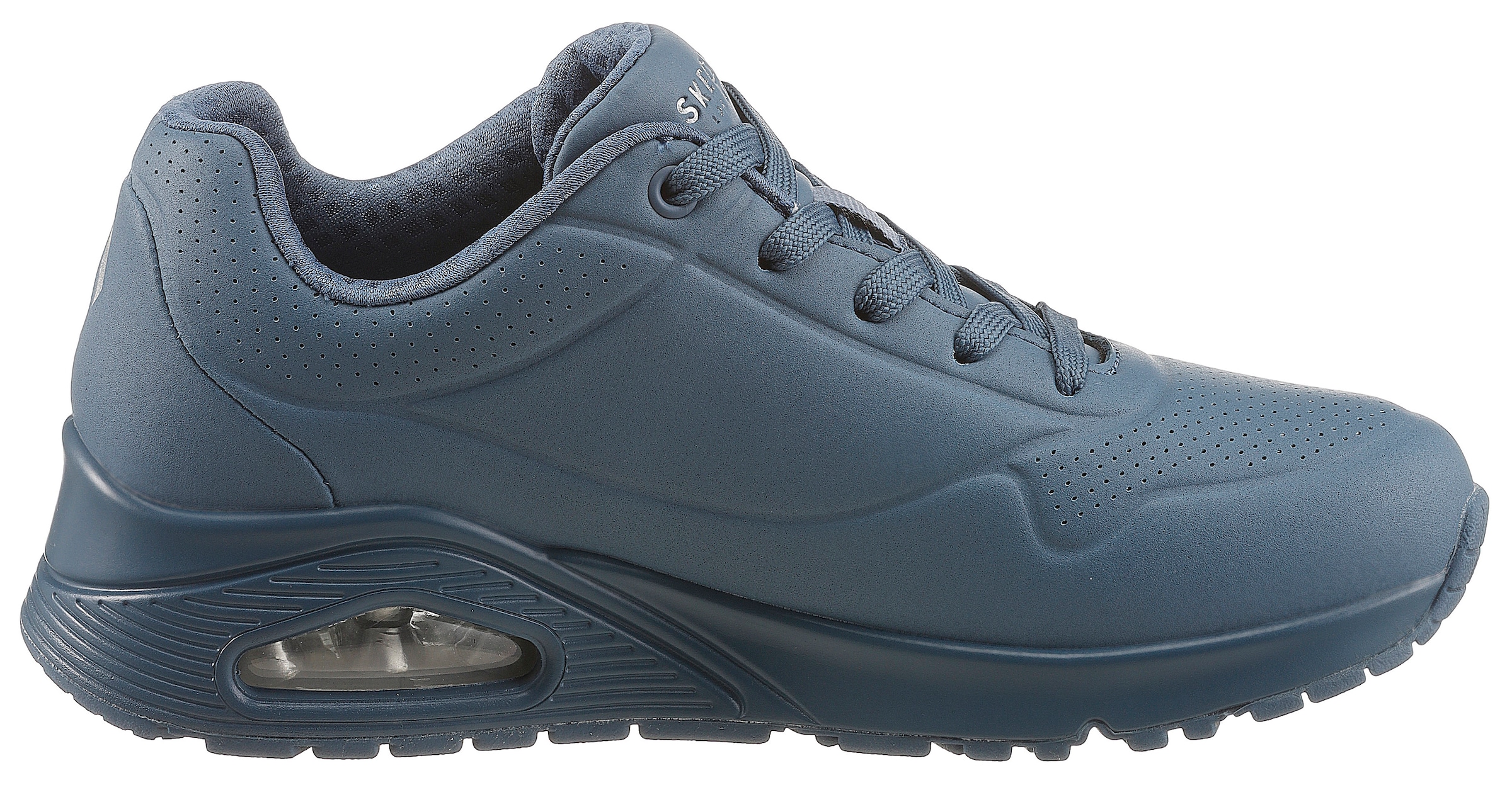 Skechers Wedgesneaker »Uno - Stand on Air«, mit feiner Perforation, Freizeitschuh, Halbschuh, Schnürschuh