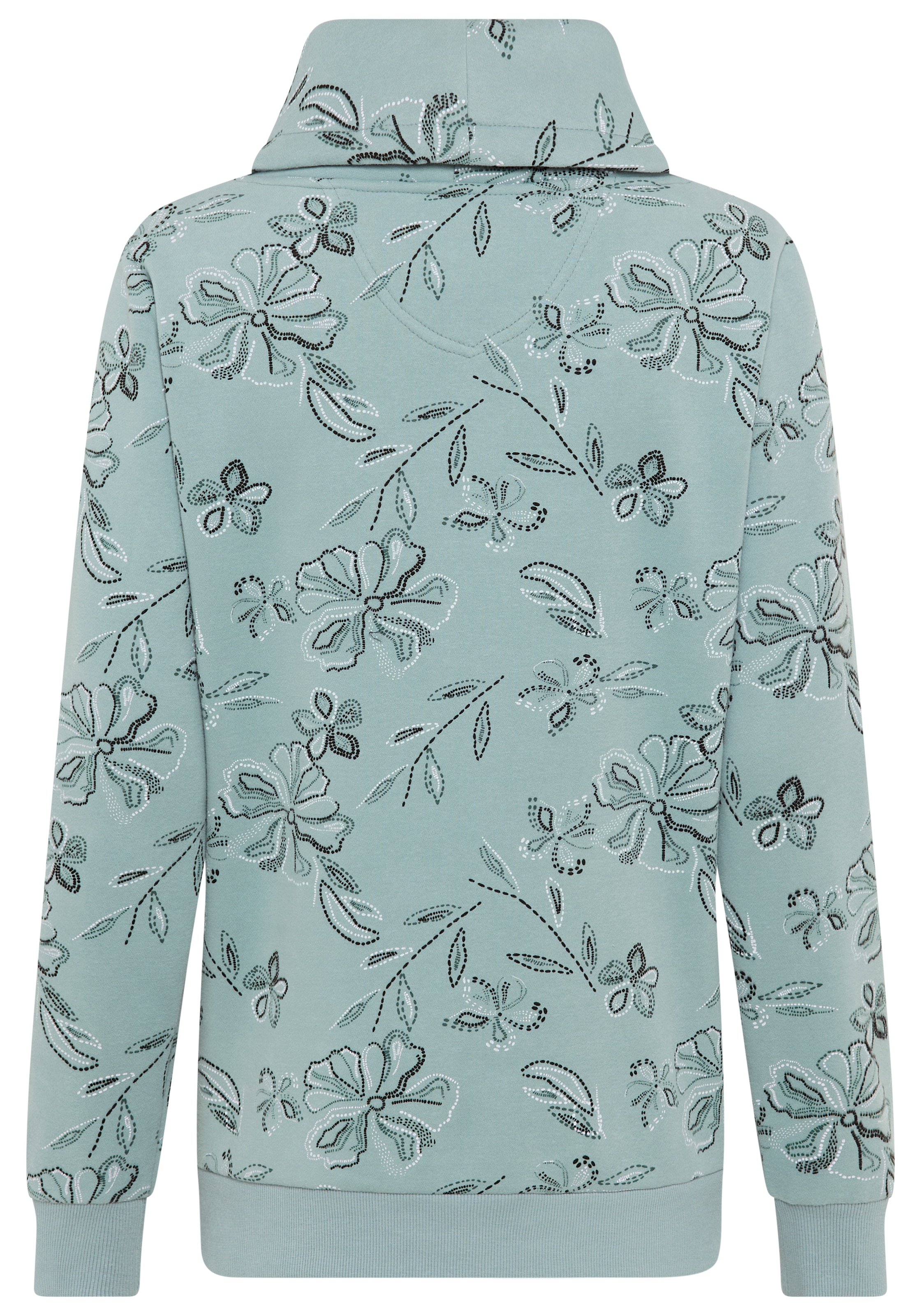 KangaROOS Sweatshirt, mit hohem kuscheligen Kragen und Alloverdruck
