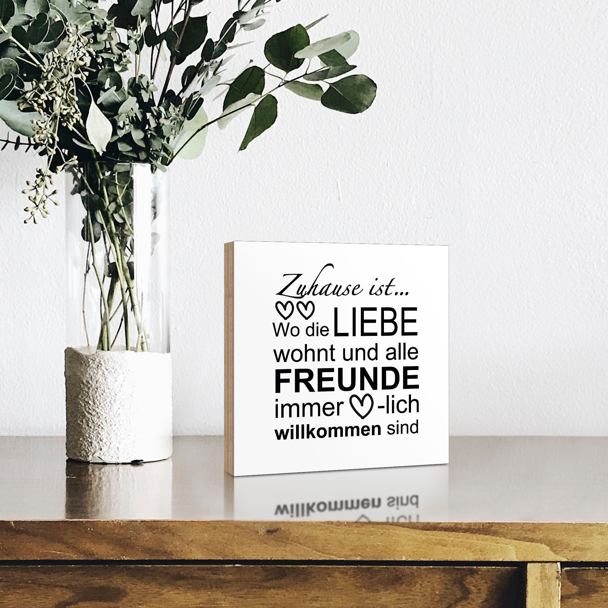 Artland Holzbild »Wo die Liebe wohnt«, Sprüche & Texte, (1 St.)