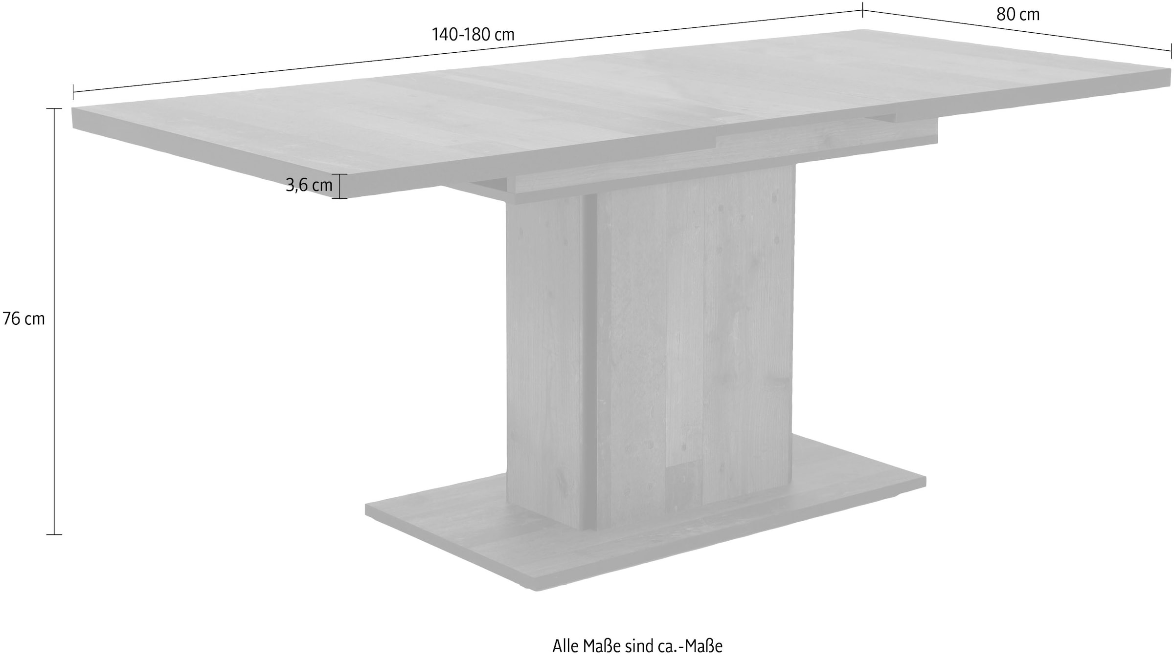 HELA Säulen-Esstisch »Andrea T«, bestellen online cm 140-180 Jelmoli-Versand | ausziehbar