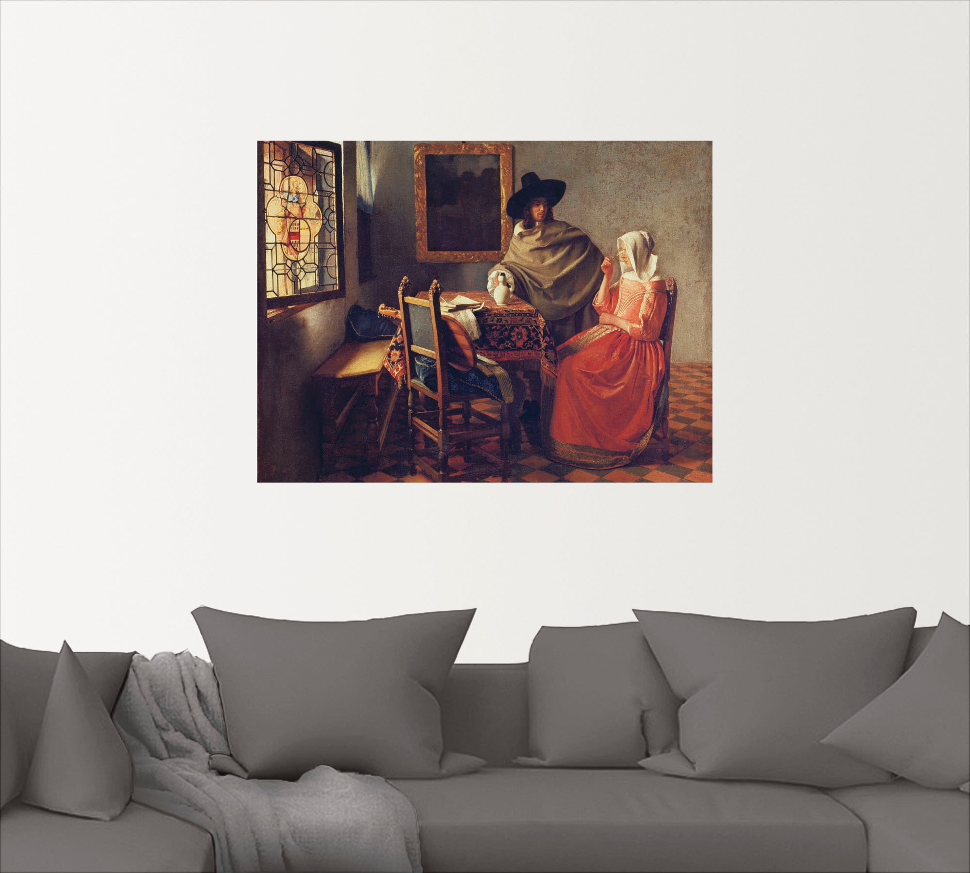 Artland Wandbild »Das Glas Wein. Um 1660/61«, Paar, (1 St.), als Leinwandbild, Poster, Wandaufkleber in verschied. Grössen