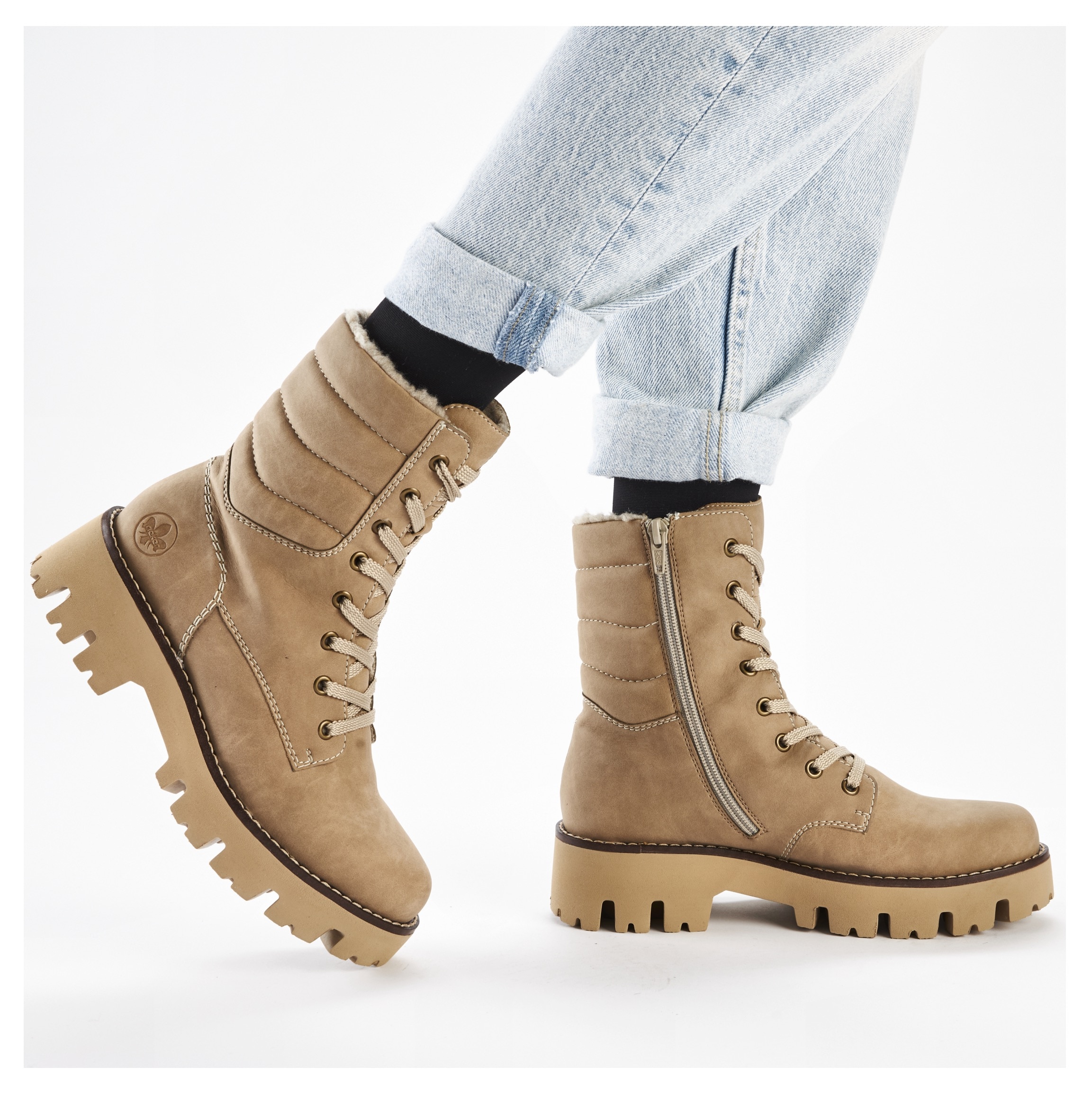 Rieker Winterstiefelette, Winterboots, Schnürboots, Profilsohle, mit Innenreissverschluss
