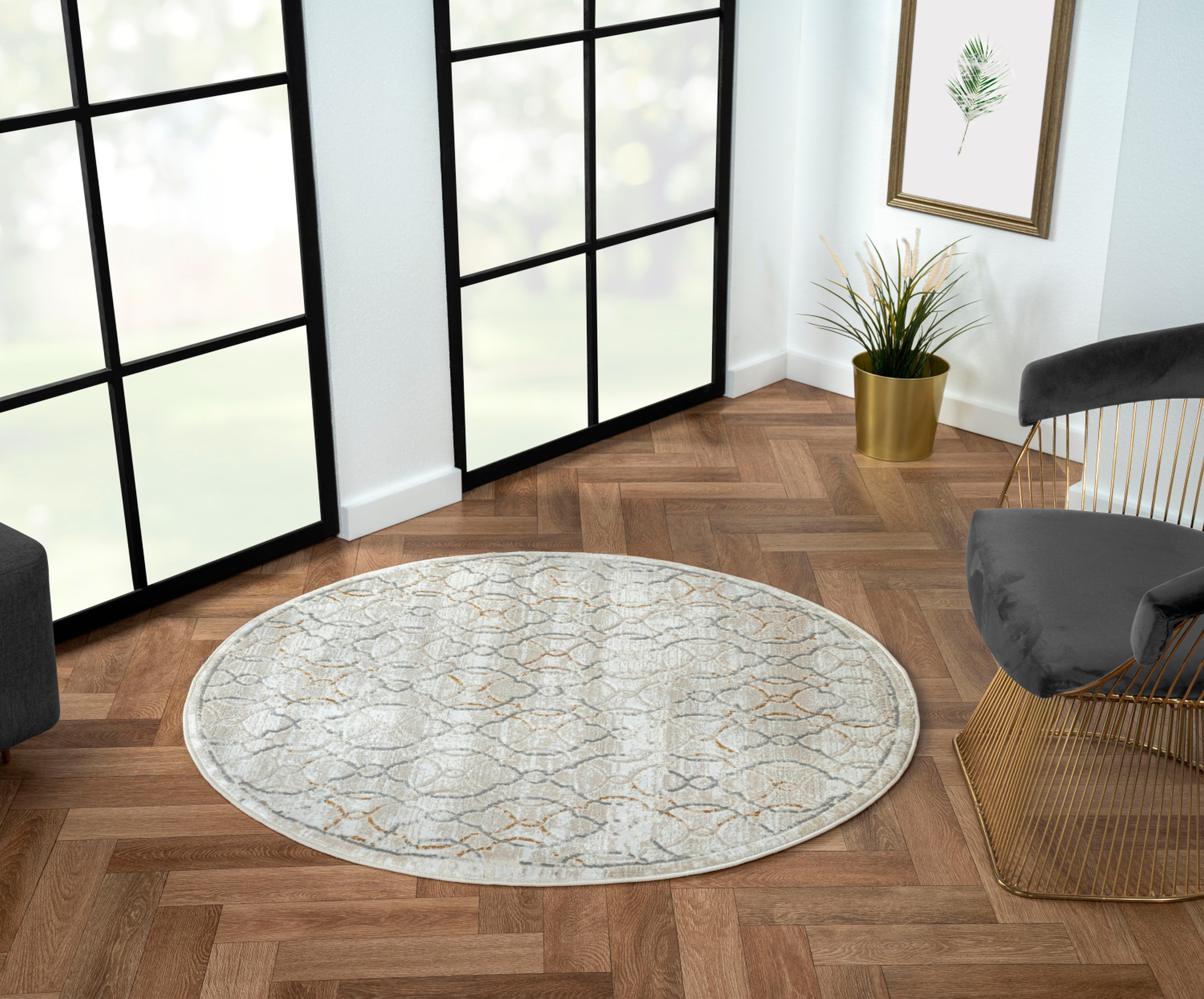 Myflair Möbel & Accessoires Teppich »My Floor«, rund, Kurzflor,  Retro-Style, besonders weich durch Microfaser online shoppen |  Jelmoli-Versand