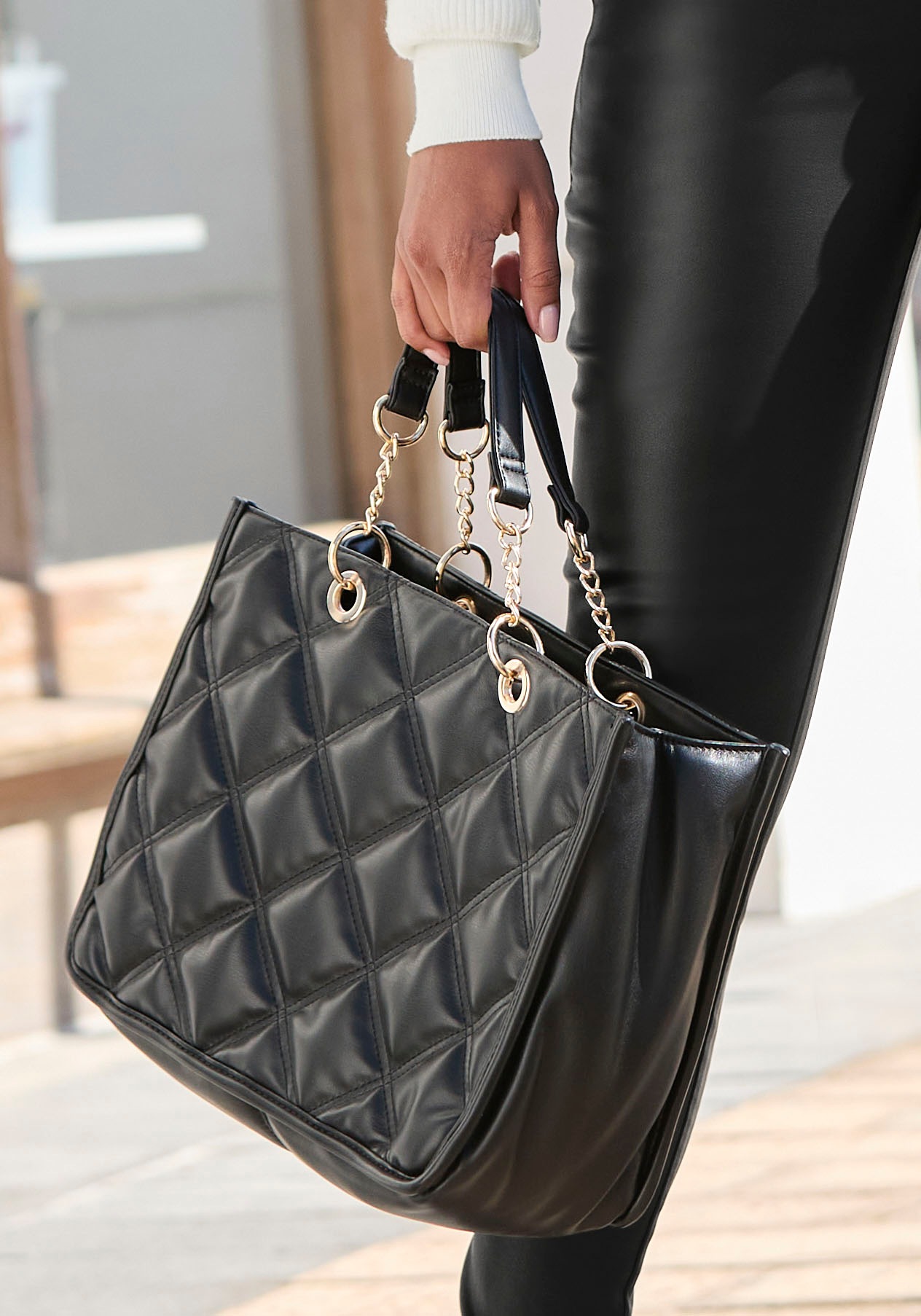 Vivance Handtasche »Henkeltasche« mit Steppung, Schultertasche, Minibag VEGAN