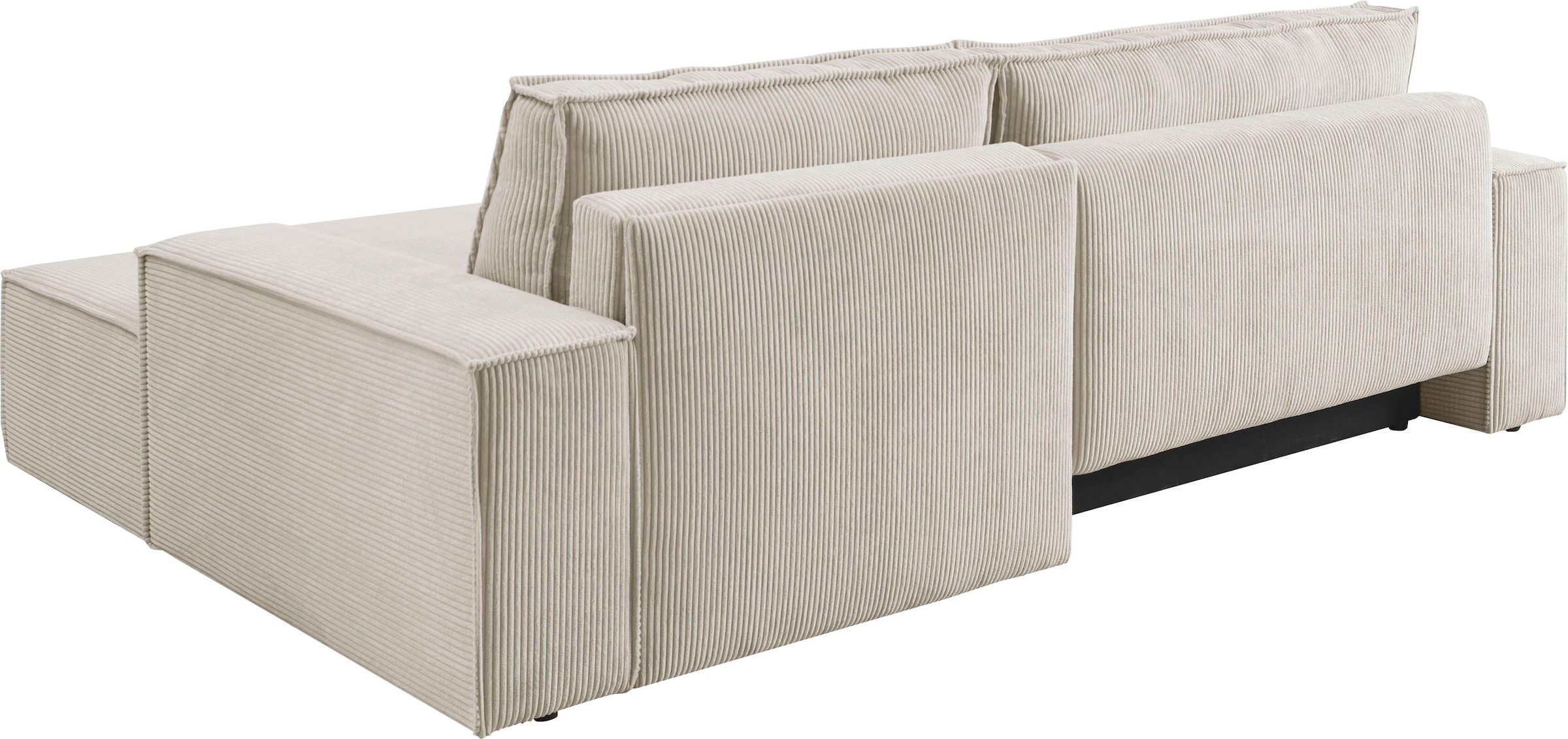 Home affaire Ecksofa SHERWOOD Schlafsofa 267 cm, L-Form, Schlaffunktion mit Bettkasten (210x136 cm), Cord, Vintage, Samtvelours