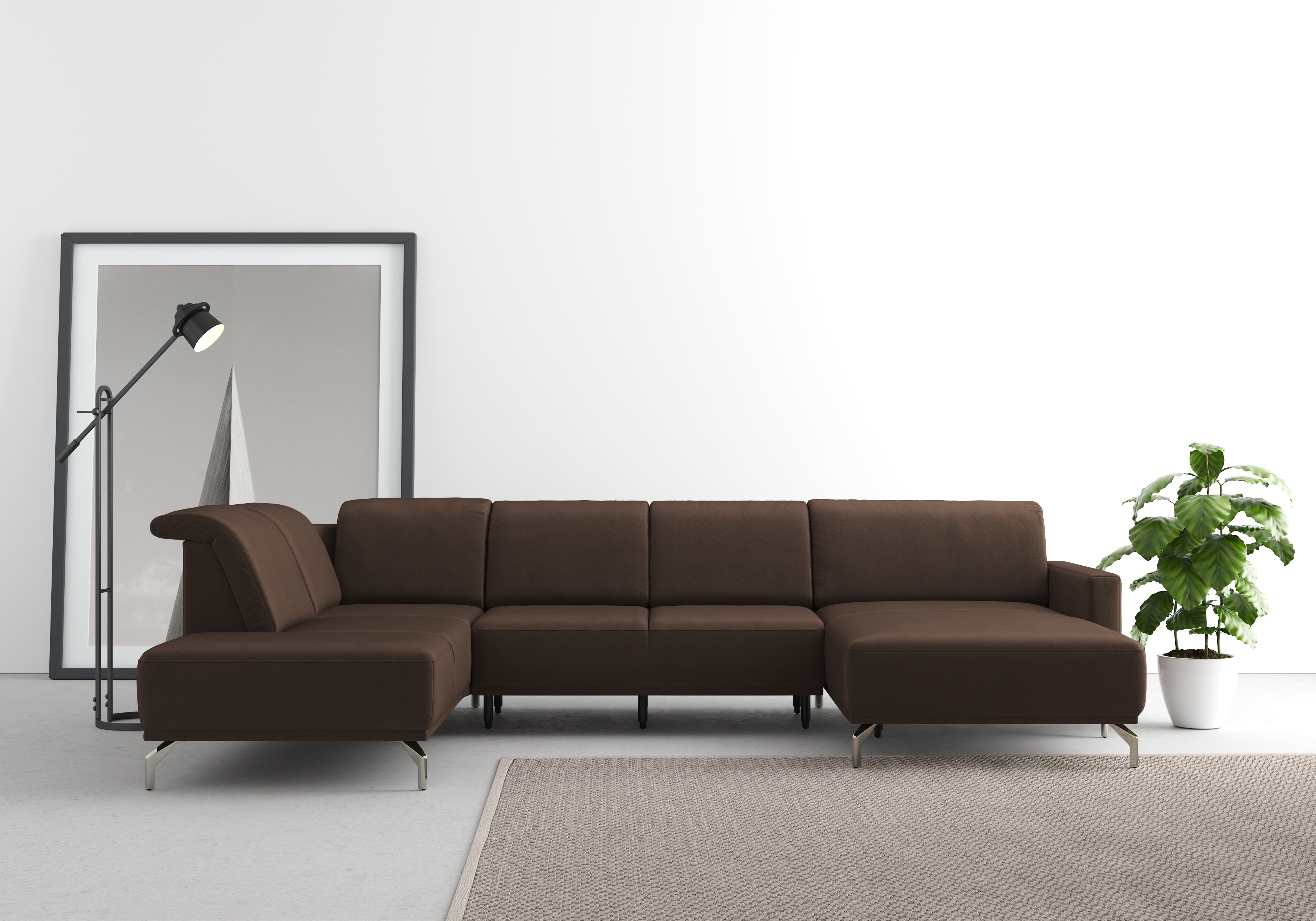 sit&more Wohnlandschaft "Bailando U-Form" wahlweise mit Kopfteilverstellung und Vorziehsitz, motorisch