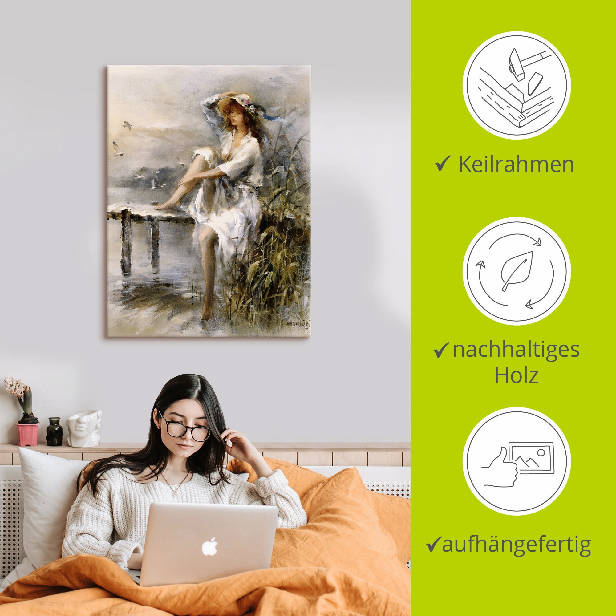 Artland Wandbild »Wasserseite«, Frau, (1 St.), als Leinwandbild, Poster, Wandaufkleber in verschied. Grössen