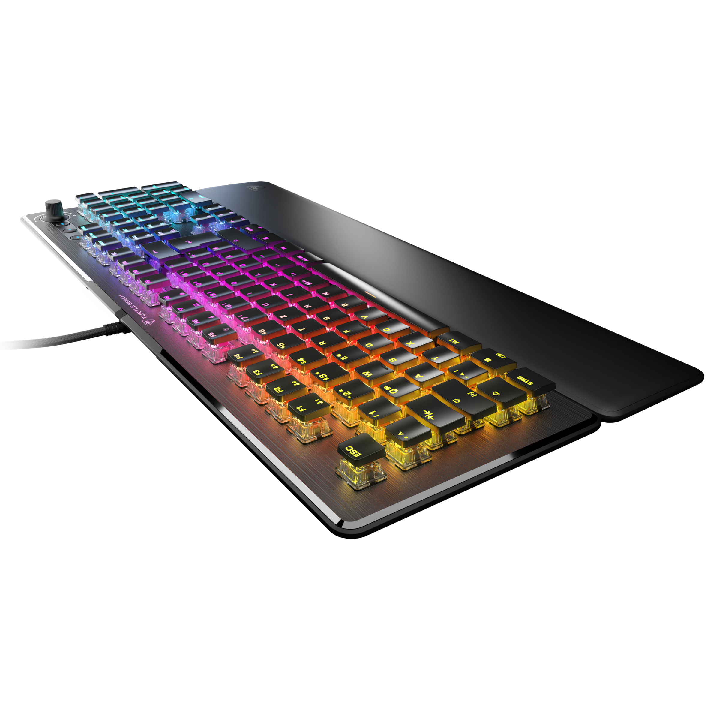 Turtle Beach Gaming-Tastatur »Vulcan II, Linear«, (Lautstärkeregler-Funktionstasten-Profil-Speicher-Ziffernblock-verstellbare Füsse-Handgelenkauflage), Linear