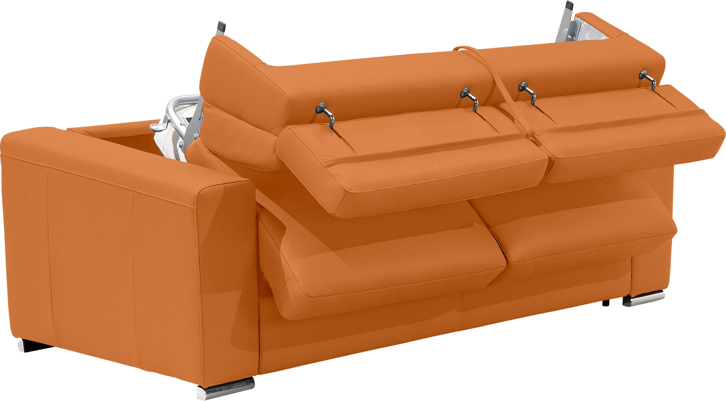 Egoitaliano Schlafsofa »Cabiria, Design und super Sitz- und Liegekomfort«, Sofa inkl. Schlaffunktion, Kopfteile verstellbar, mit Metallfüssen