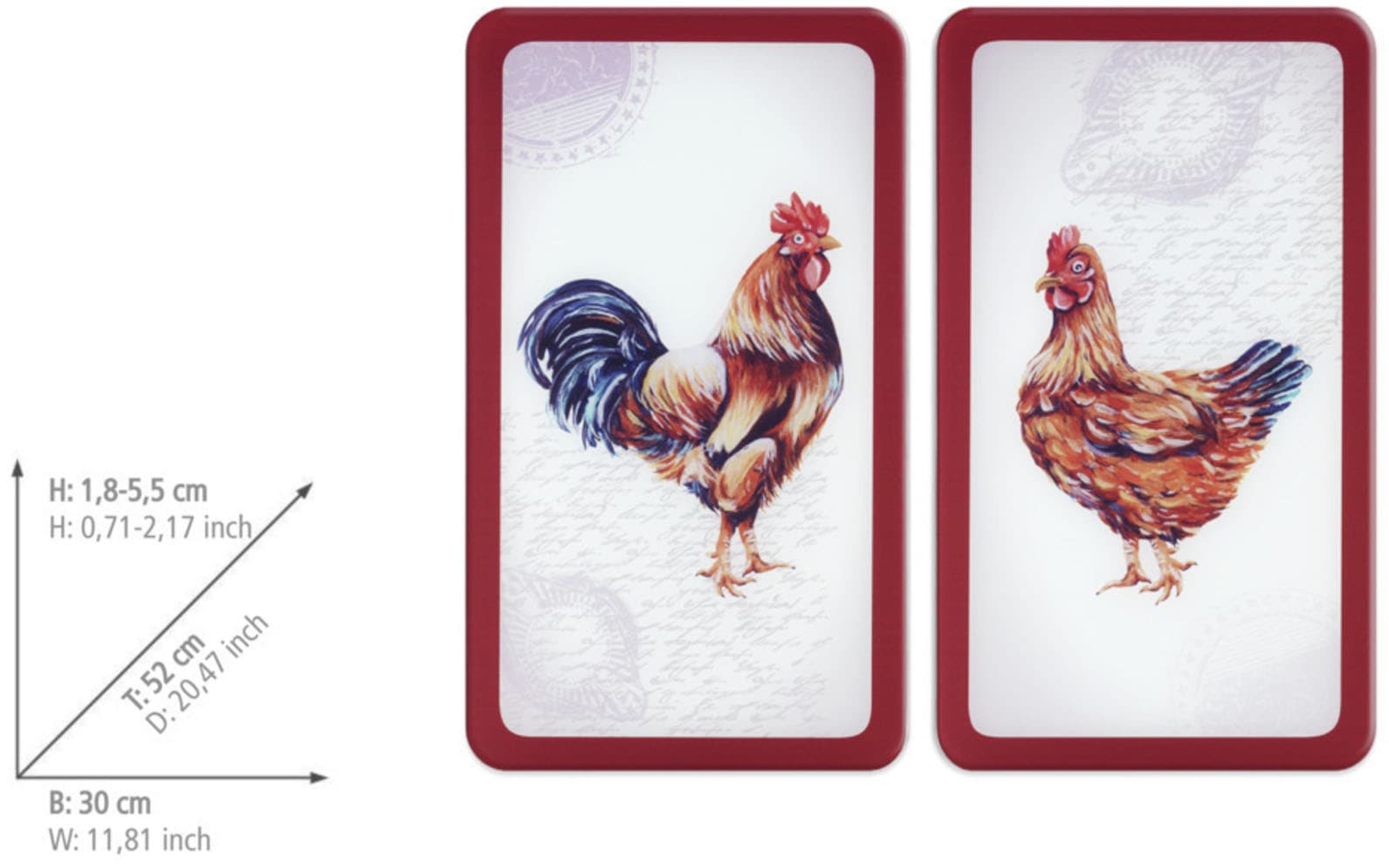 WENKO Herd-Abdeckplatte »Universal Modell Farm«, (Set, 2 tlg.), Herdabdeckung für alle Herdarten, kratzfest, mit rutschfesten Füssen