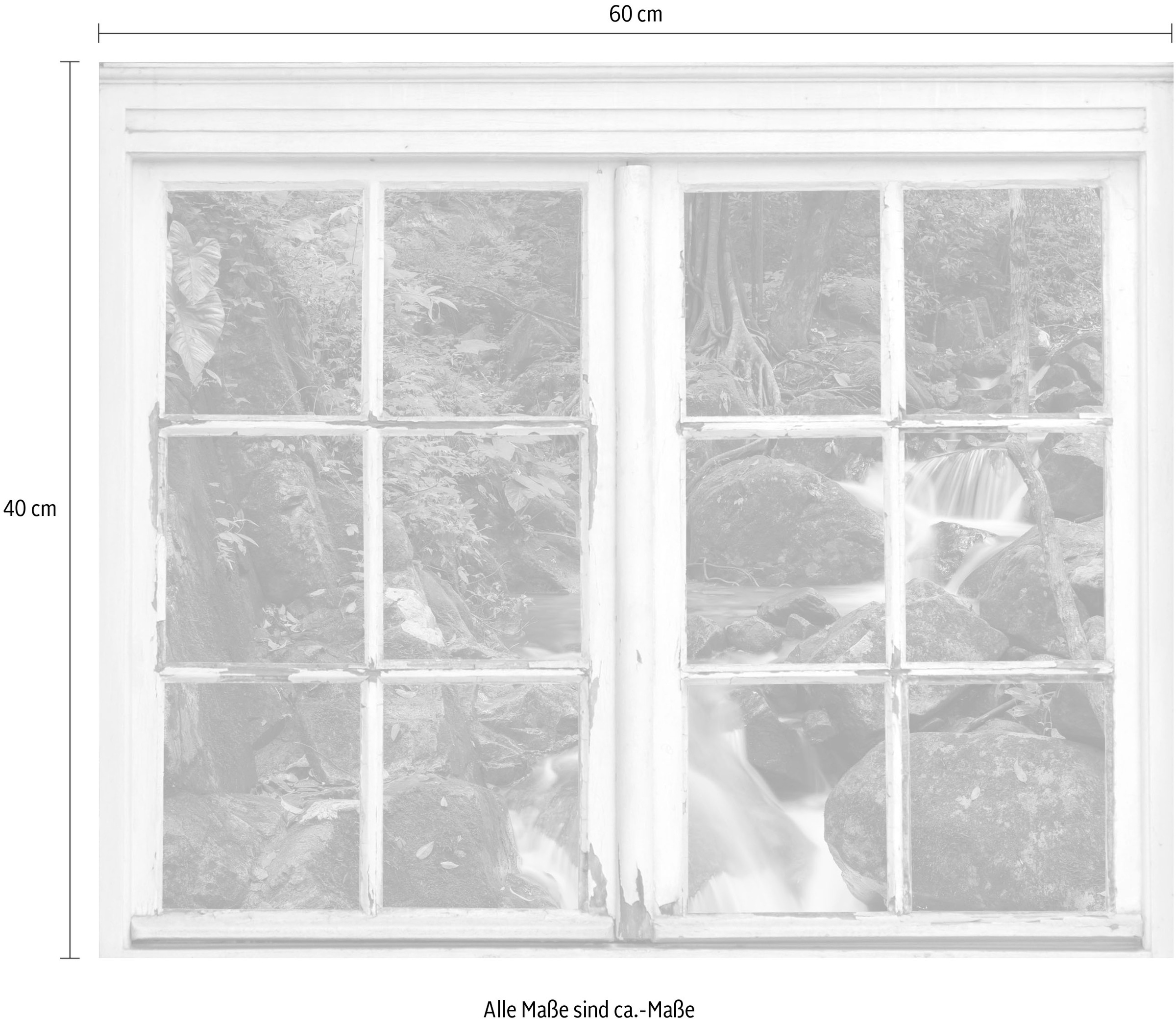 queence Wandsticker »Fluss im Wald«, Wandsticker, Wandbild, selbstklebend, 3D, Fenster