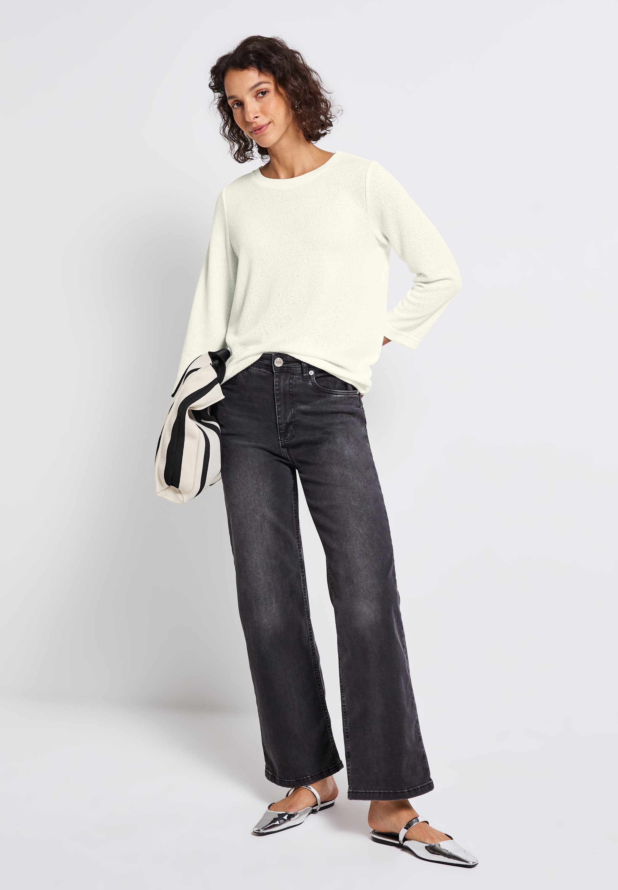 STREET ONE 3/4-Arm-Shirt, in Strick-Look Qualität