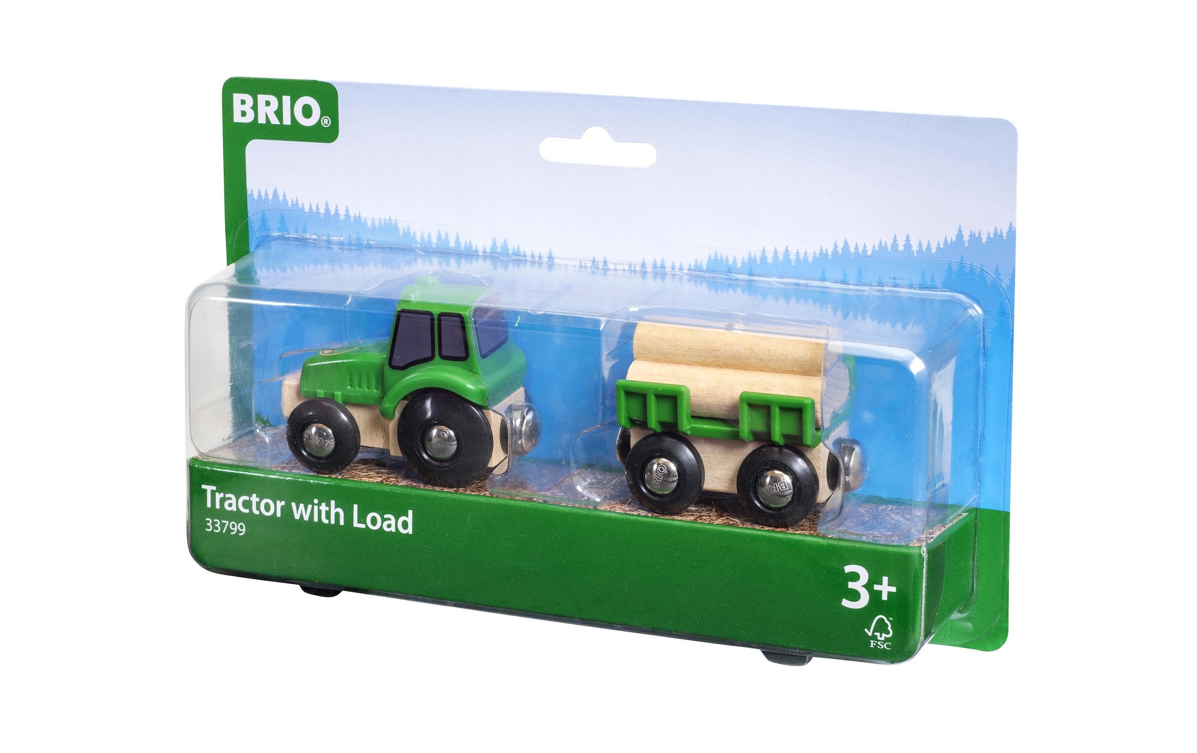 BRIO® Spielzeug-Auto »Traktor mit Holz-Anhänger«