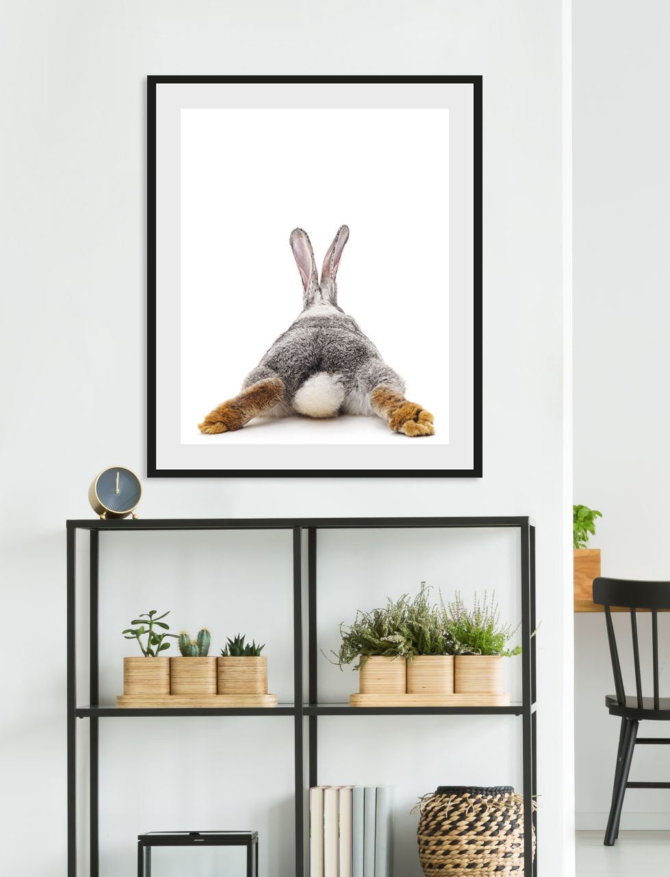 queence Bild "Bunny Tail" Foto  Haustiere  Humor 1 Stk. tlg. HD Premium Poster-Druck inkl. Holzrahmen