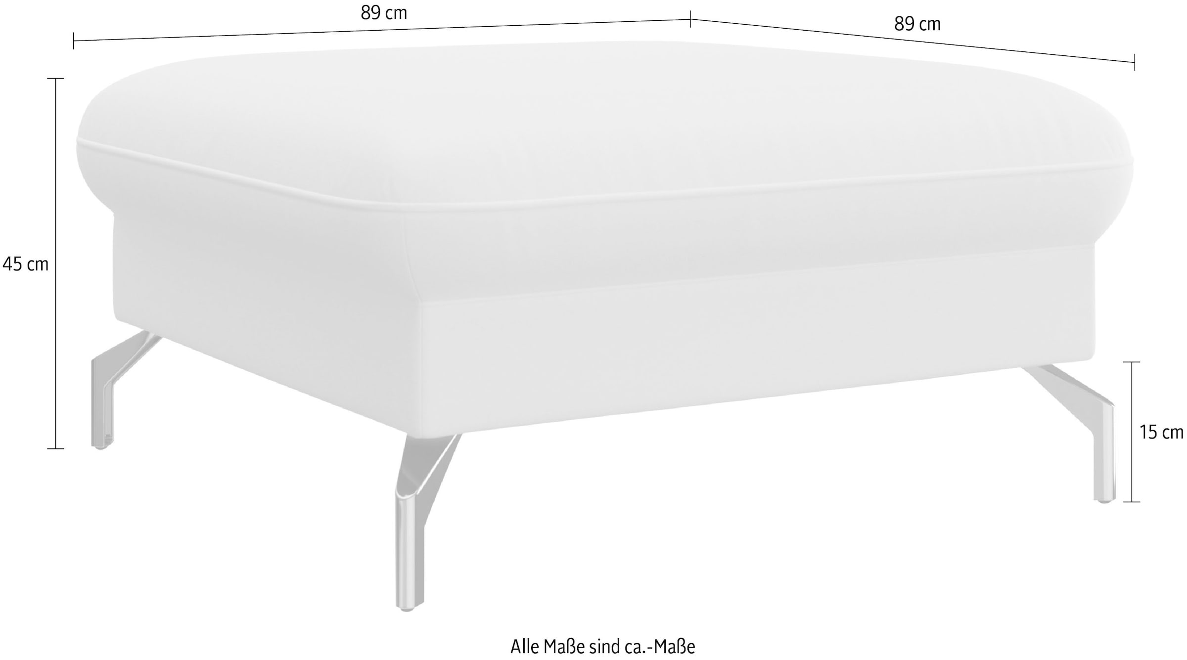 sit&more Hocker »Fashion«, inklusive Federkern, mit satinierten Nickelfüssen