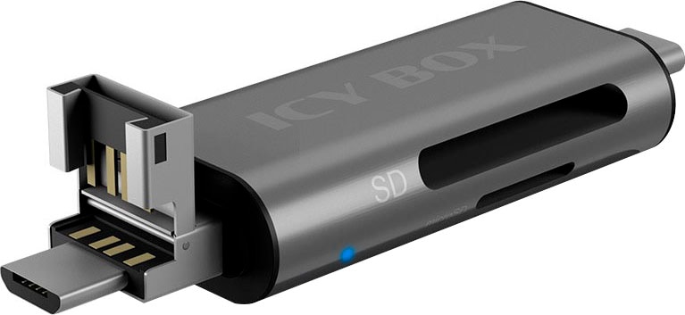 ICY BOX Computer-Adapter »ICY BOX SD/MicroSD USB 3.0 Card Reader mit Type-C®/-A/microB und OTG«
