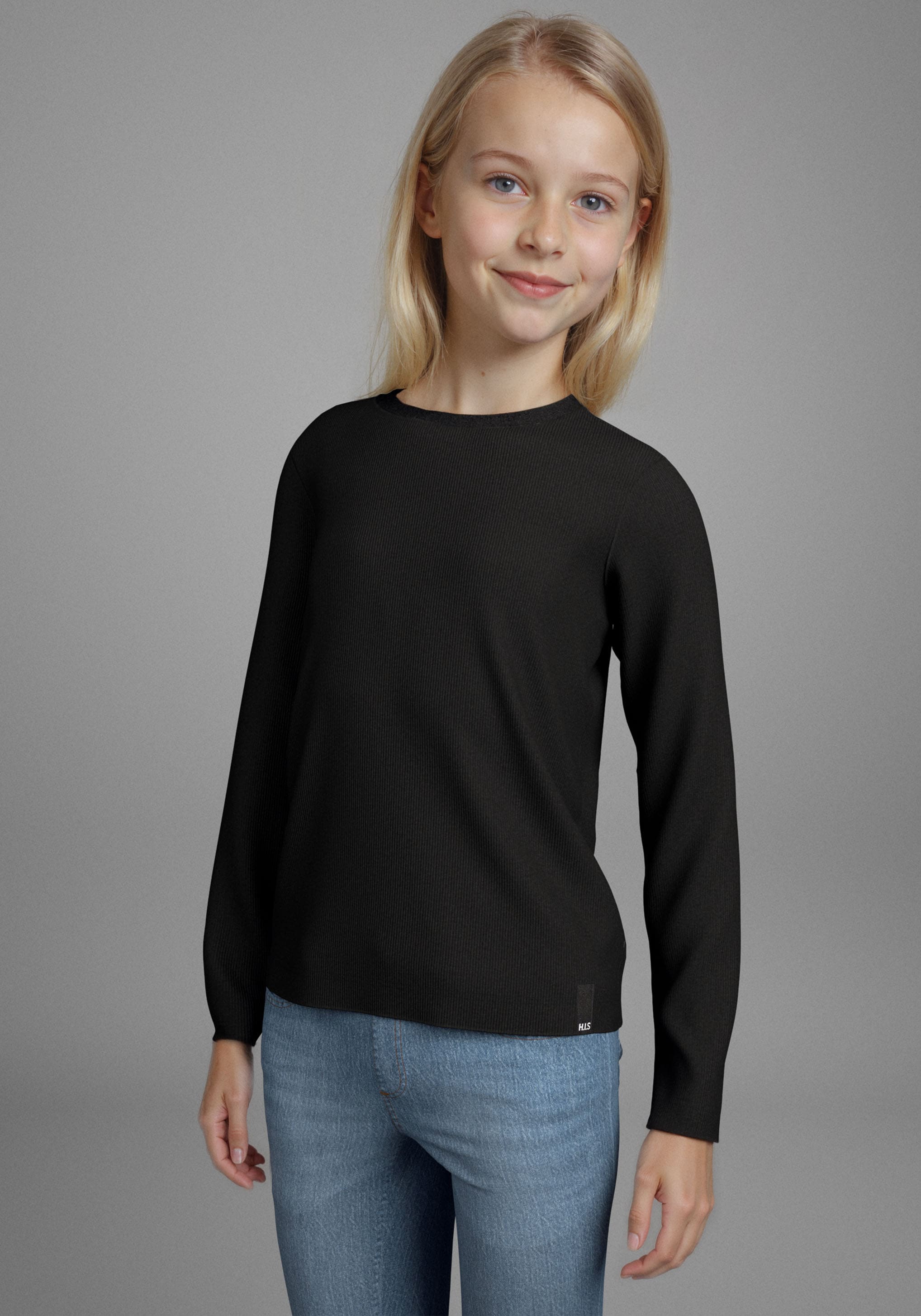 H.I.S Langarmshirt »2er Packung Shirts aus Rippware«, (2 tlg.), 2er Pack Langarmshirts