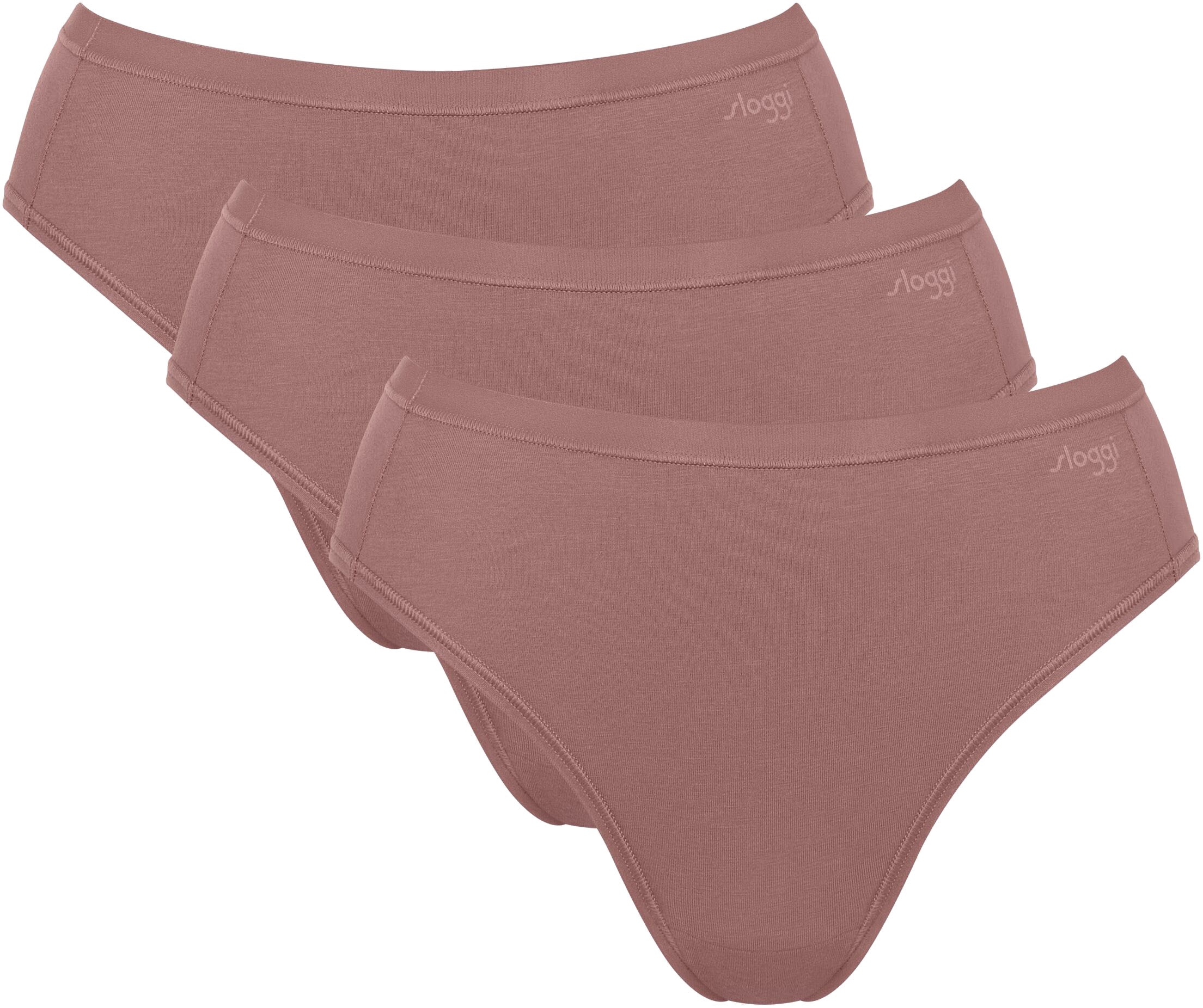 sloggi Tai-Slip »GO Daily Cotton« 3er Pack, Glanz-Effekt Details, hoher Beinausschnitt, weich, elastisch