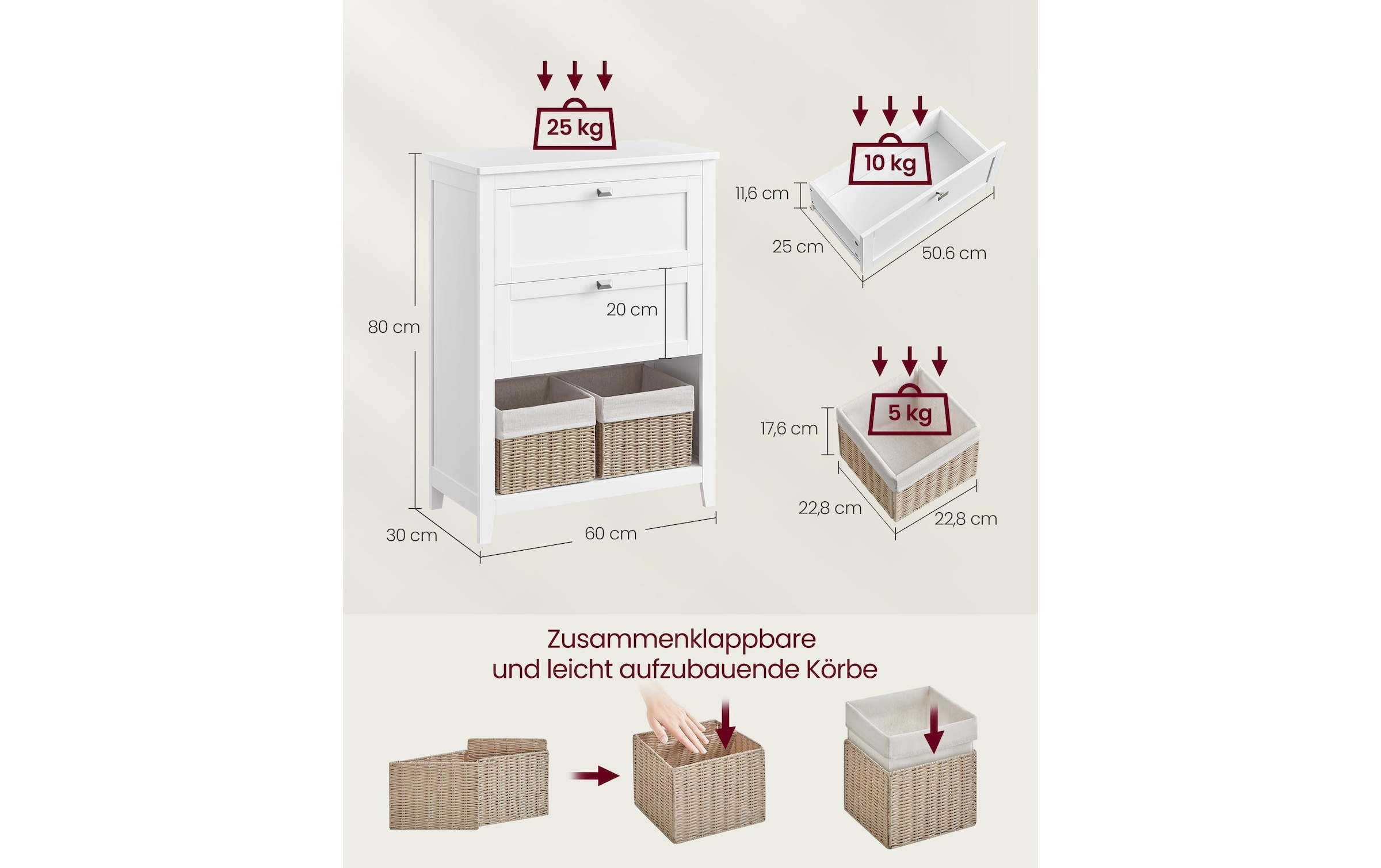 VASAGLE Mehrzweckschrank