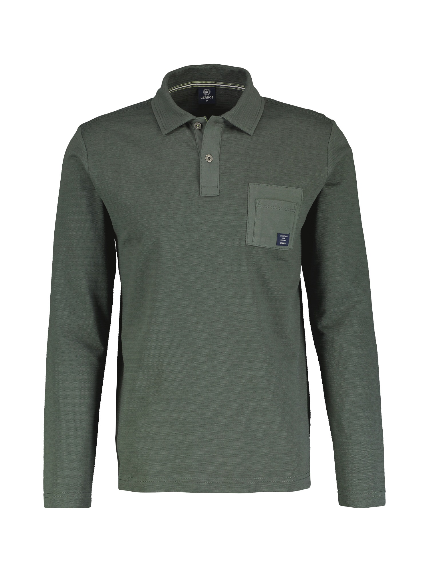 LERROS Poloshirt »LERROS Langarmpolo in Struktur-Baumwollqualität«