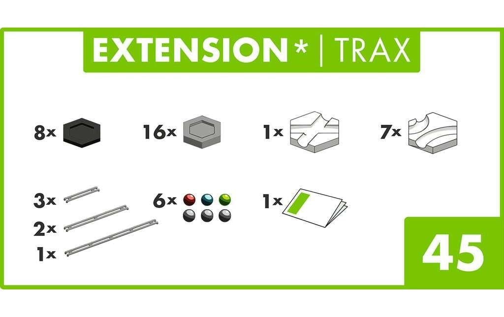 Ravensburger Kugelbahn »Zubehör GraviTrax Extension Trax«, (45 tlg.)