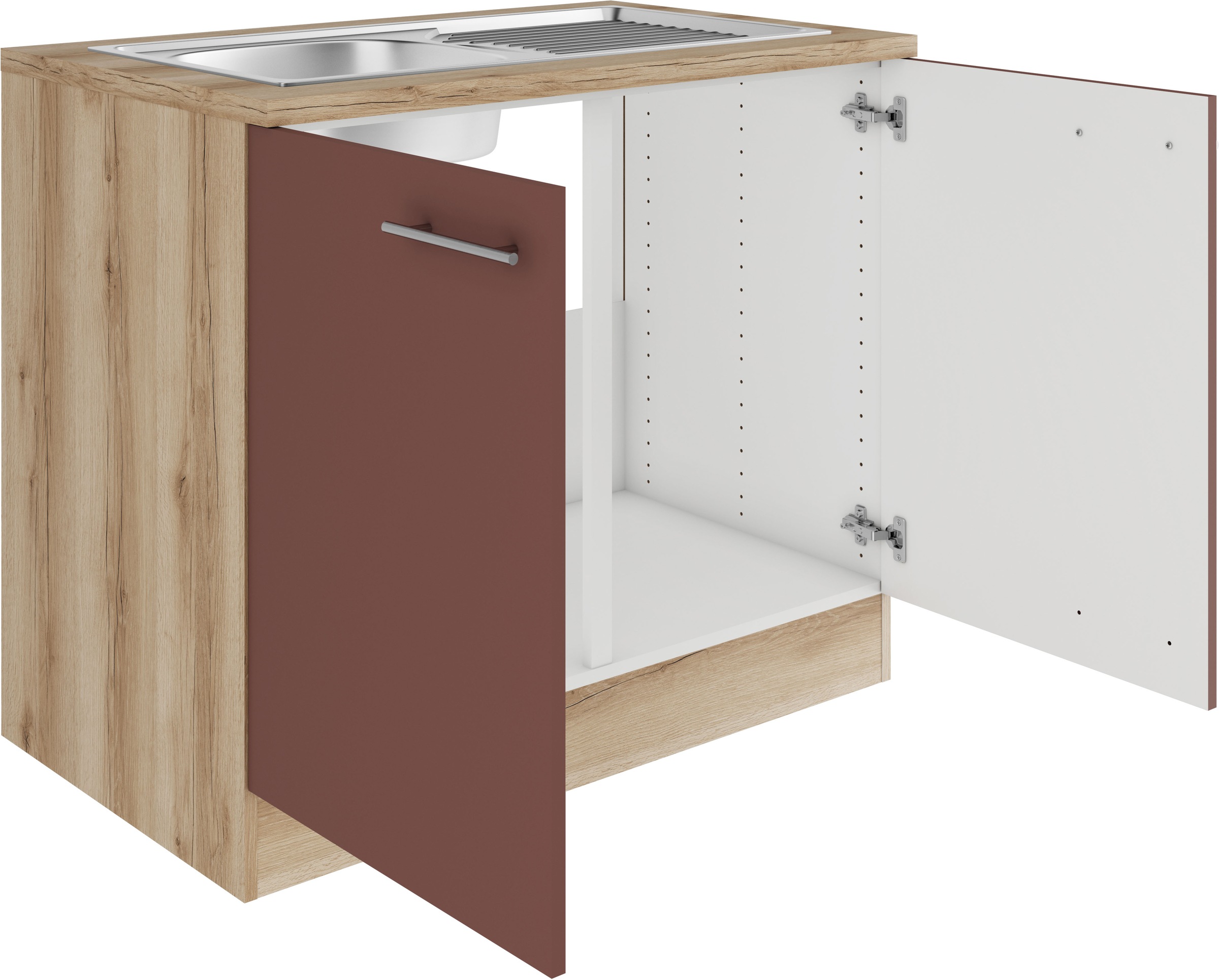 OPTIFIT Spülenschrank »Bella«, Breite 100 cm, mit Edelstahl-Einbauspüle