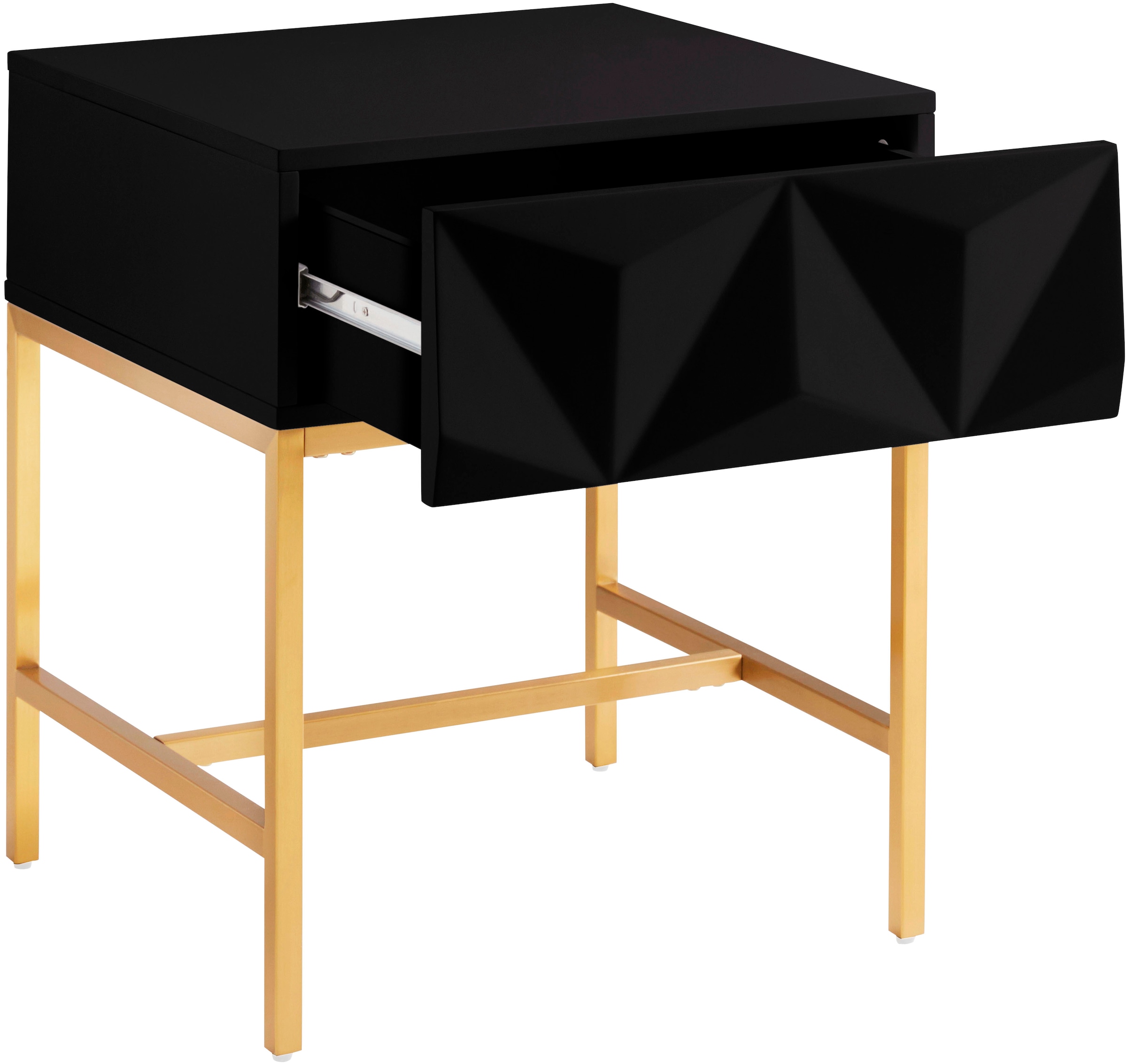 Leonique Beistelltisch »Minfi, TOPSELLER!«, Schublade mit 3D-Front, auch als Nachttisch geeignet, Breite 50 cm