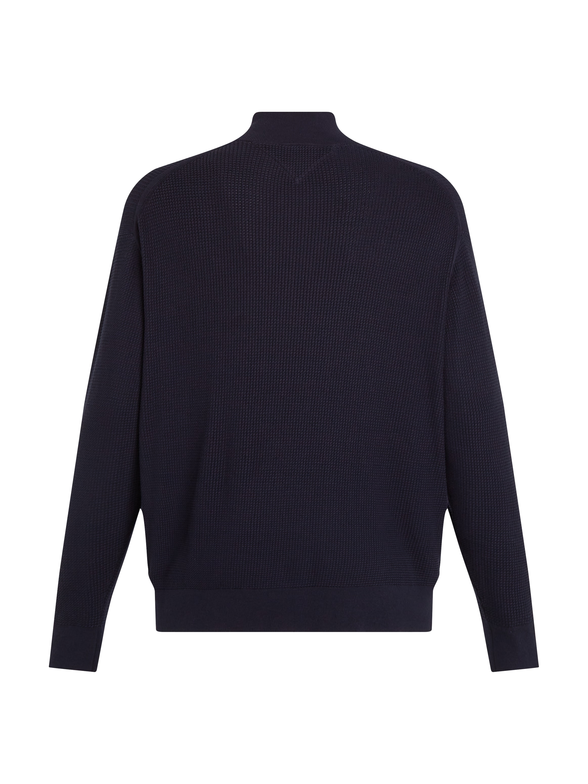 Tommy Hilfiger Big & Tall Stehkragenpullover »BT-STRUCTURE ZIP MOCK-B«, in Grossen Grössen, mit Logostickerei in Brusthöhe